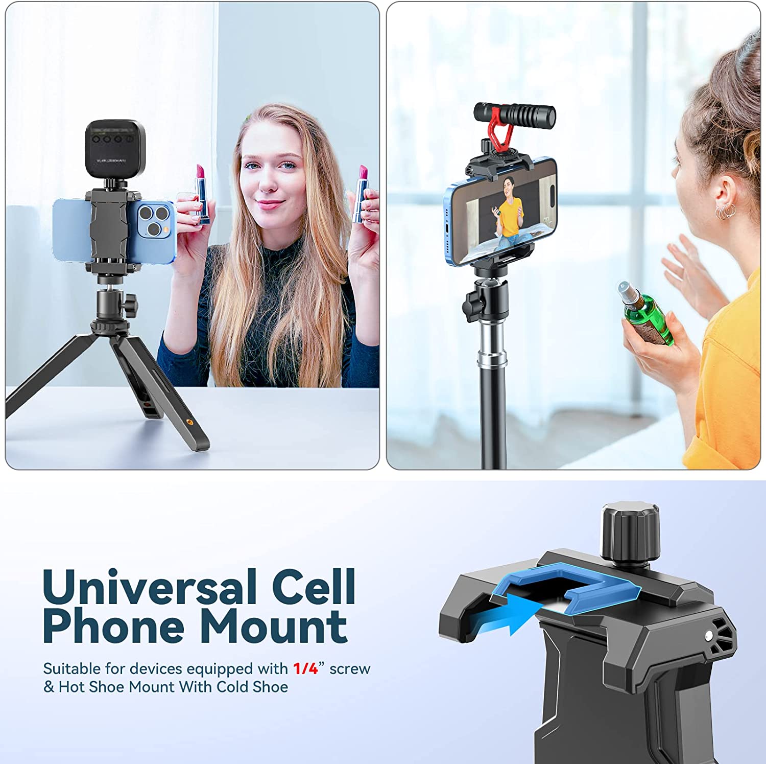 KDD Cell Phone Tripod Mount Adapter