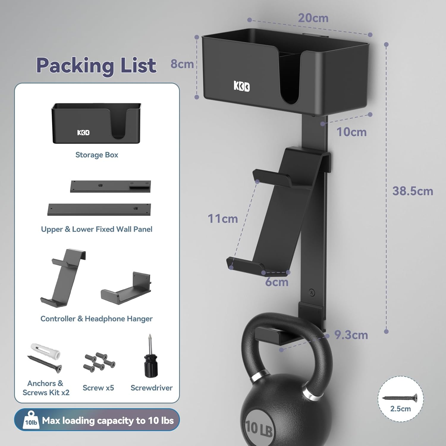 KDD 4-in-1 Wall Mount Controller Holder