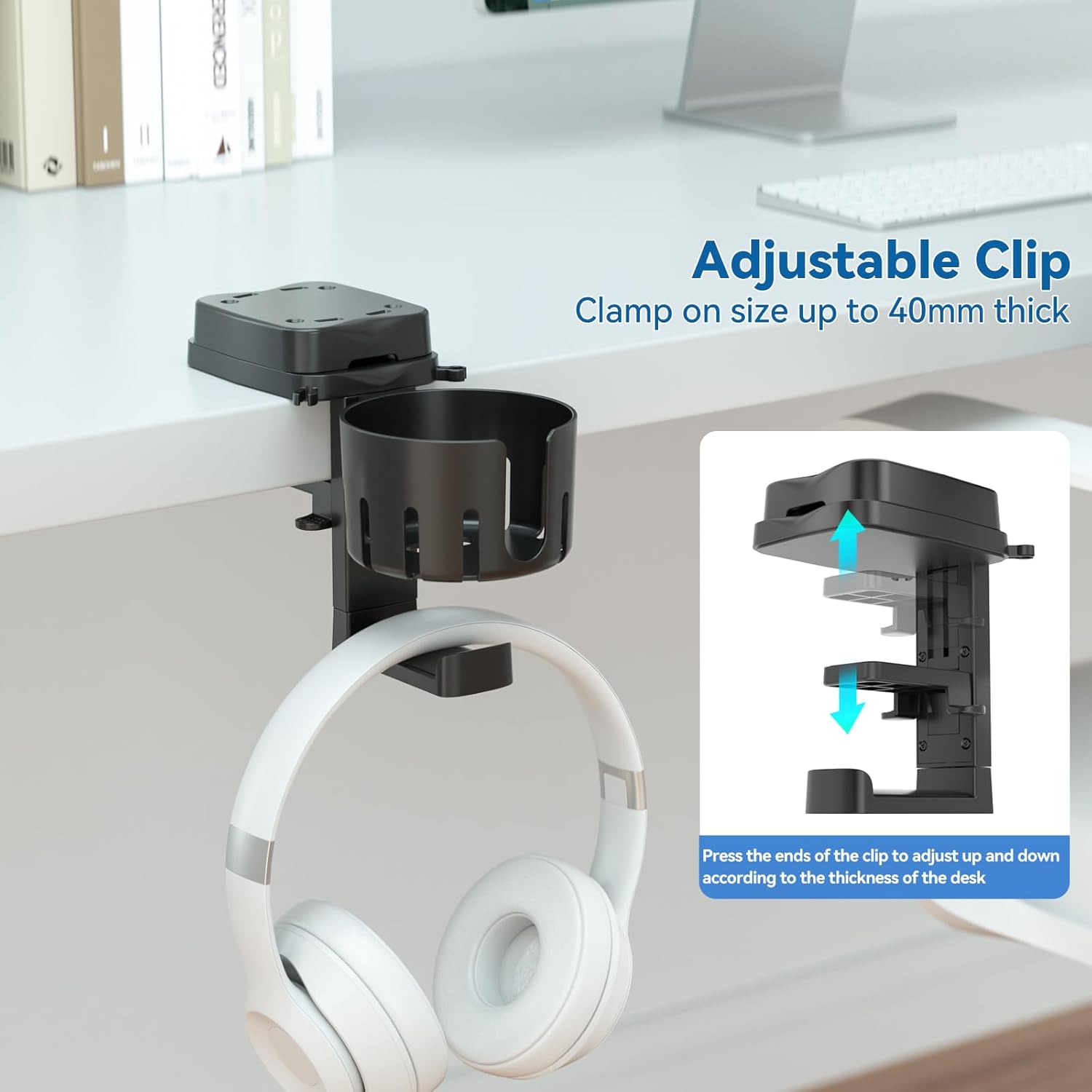 KDD 3 in 1 Headphone Hanger with Cup Holder