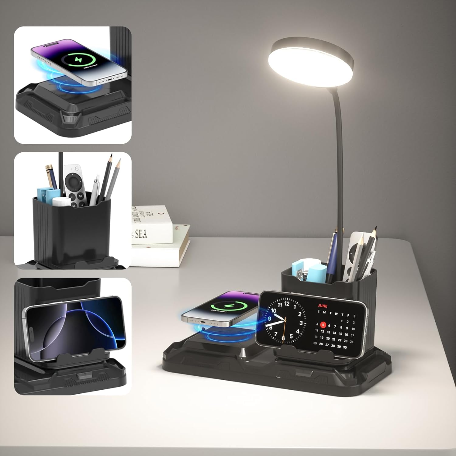KDD 4 in 1 Desk Lamp with Wireless Charger