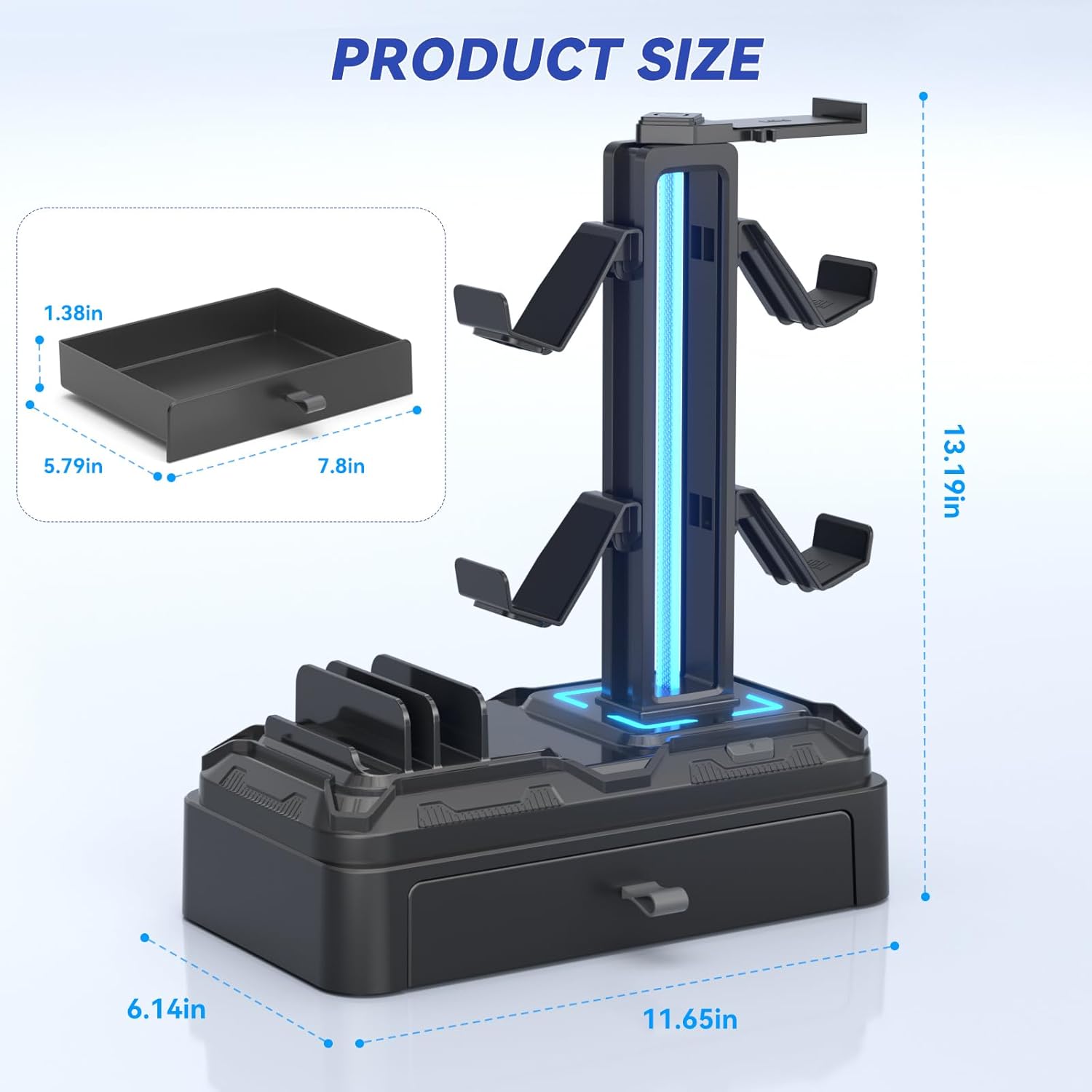 KDD Headphone Stand with USB A&C Charger Ports