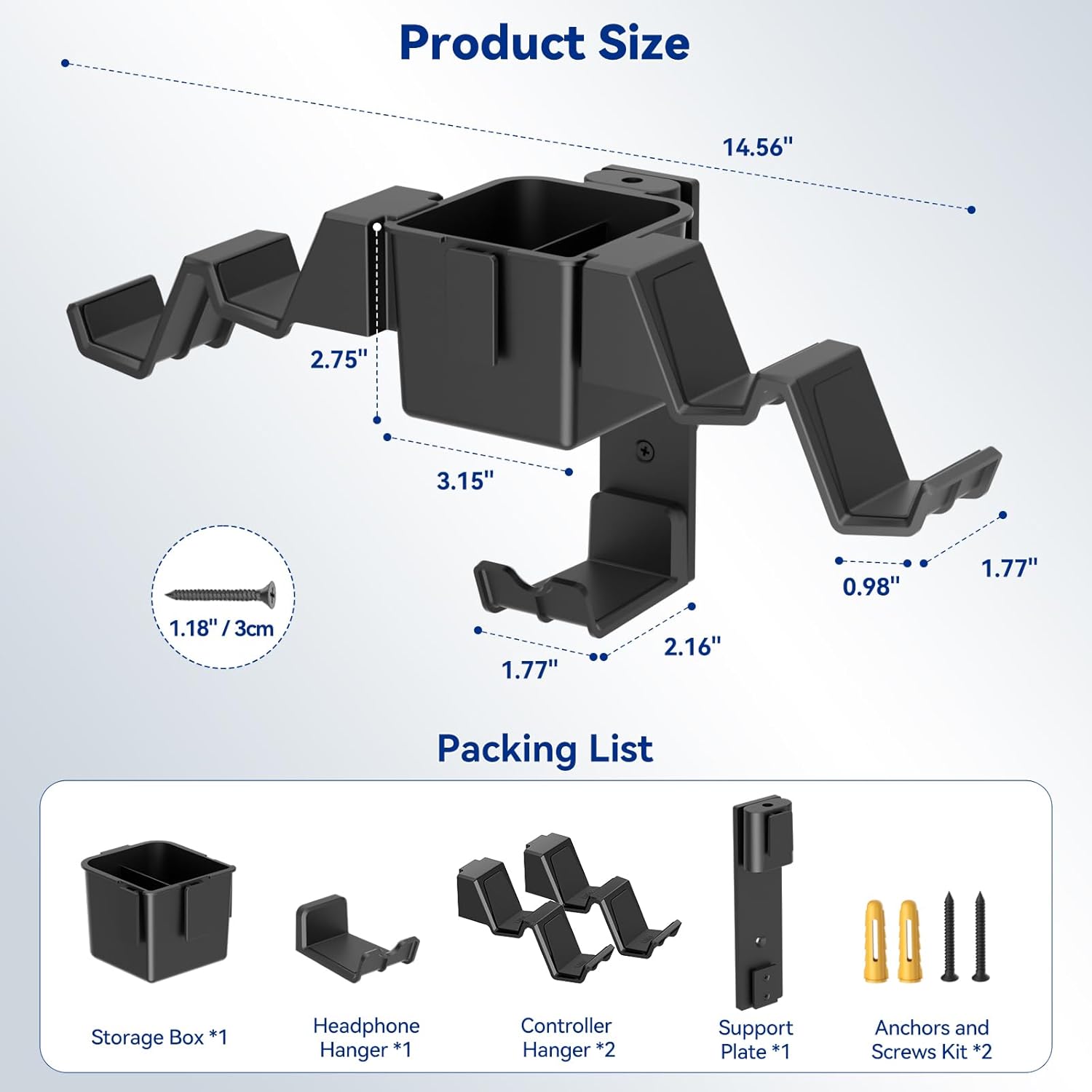 KDD Wall Mount Controller Holder with Divided Box