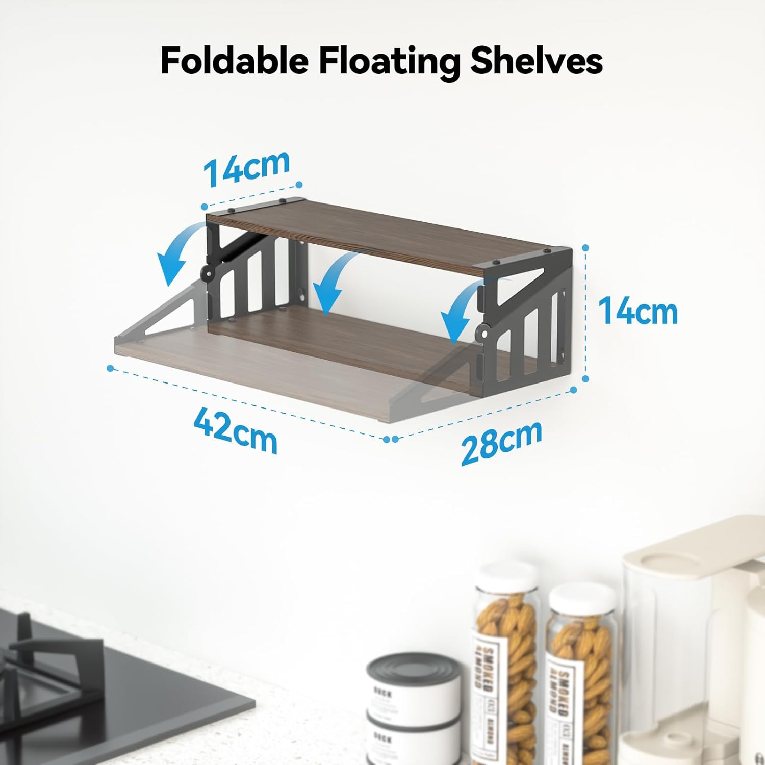 Foldable Floating Shelves Wall Mounted