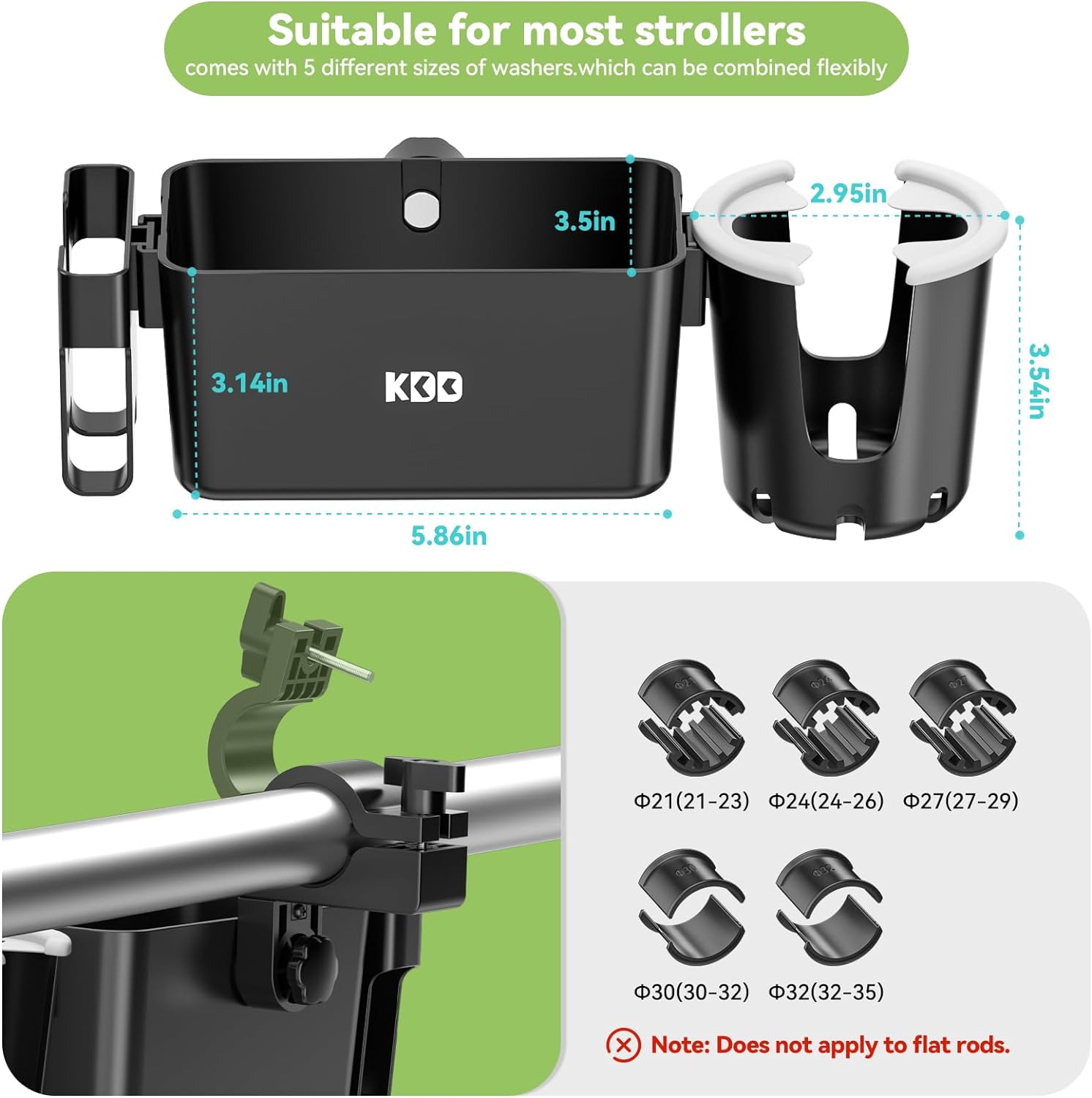 KDD Stroller Cup Holder with Snack Tray