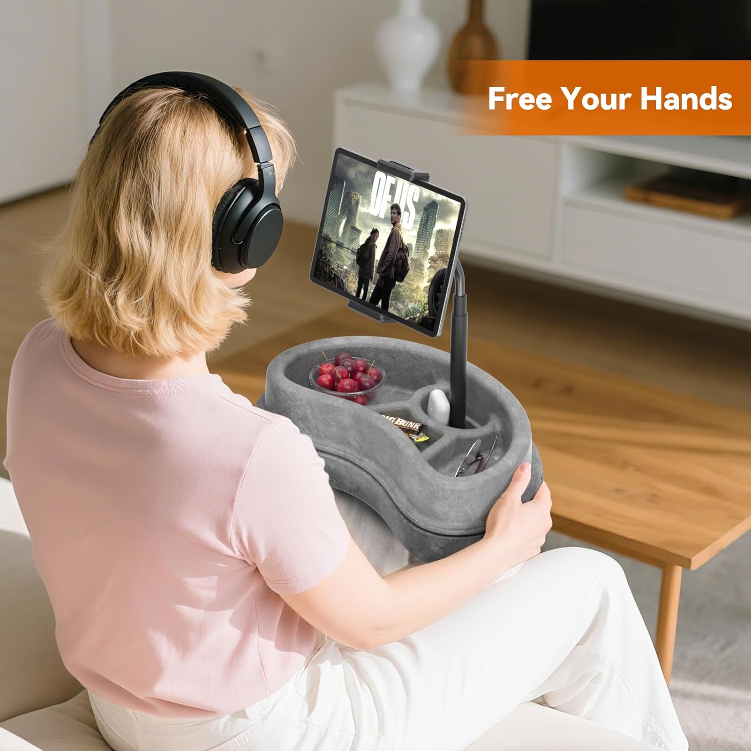 KDD Tablet Pillow Stand with Storage Tray