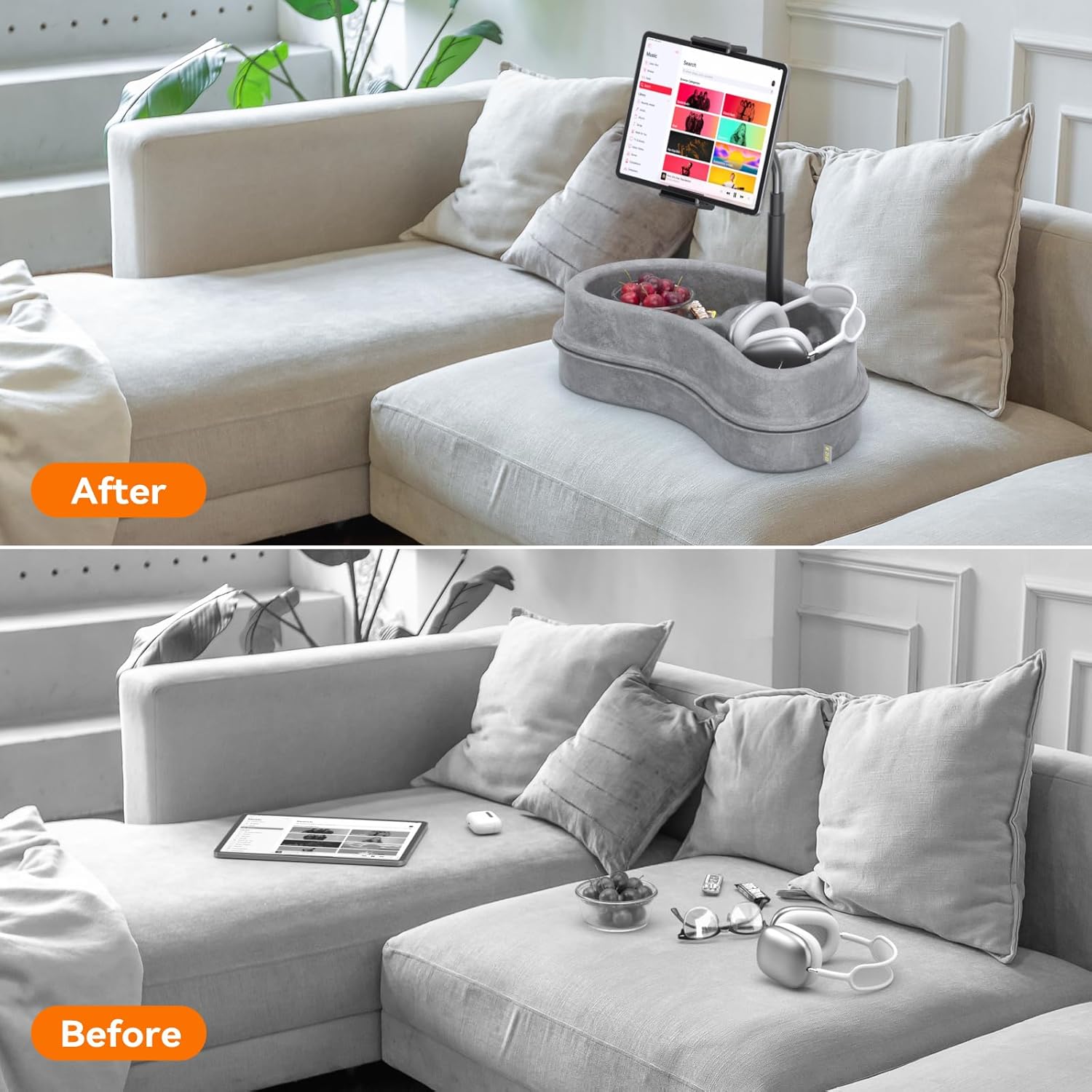 KDD Tablet Pillow Stand with Storage Tray