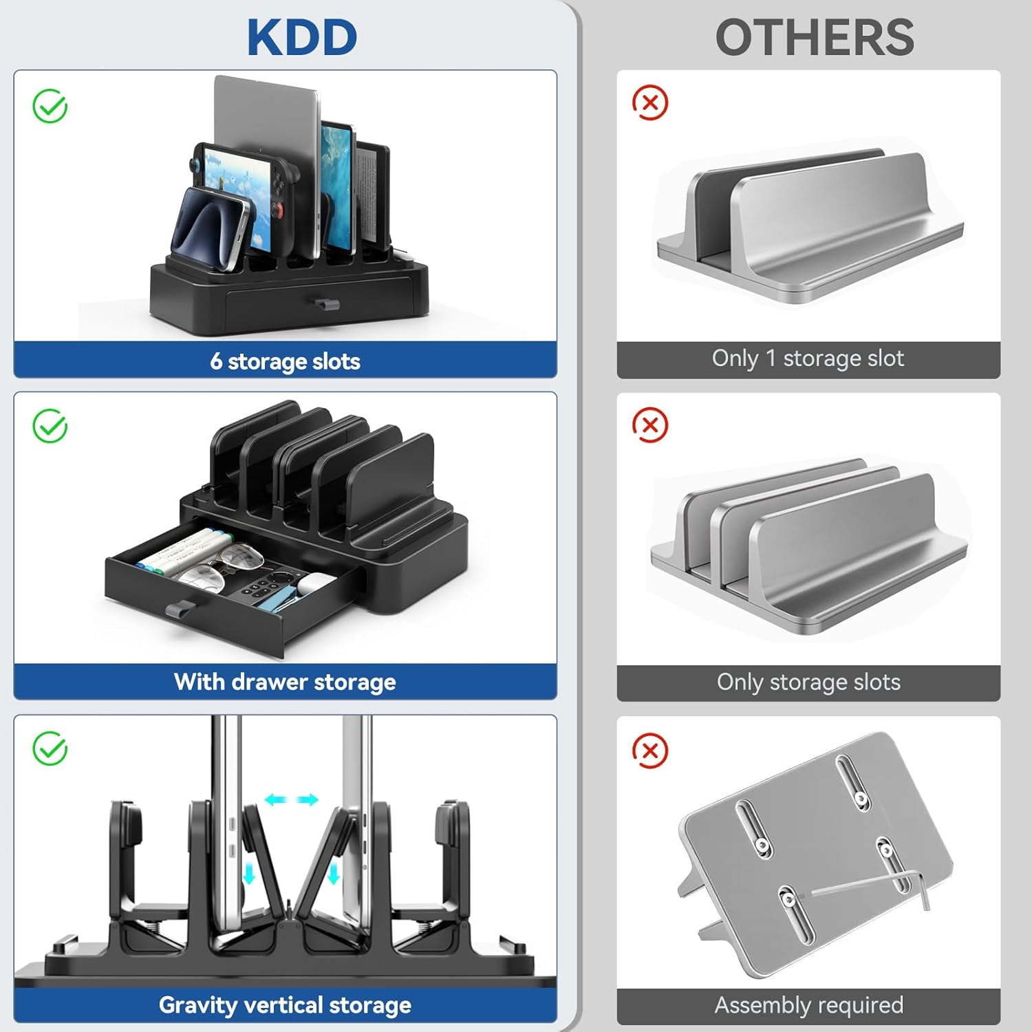KDD Vertical Laptop Stand with Drawer