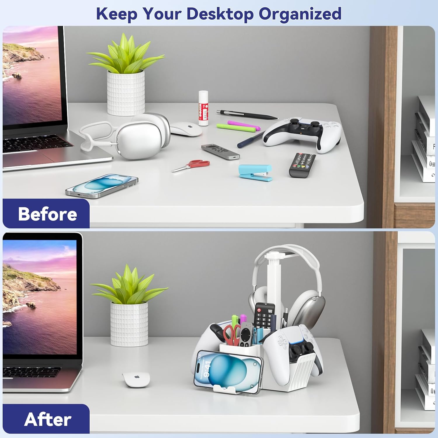 KDD Dual Controller Holder with Headphone Stand