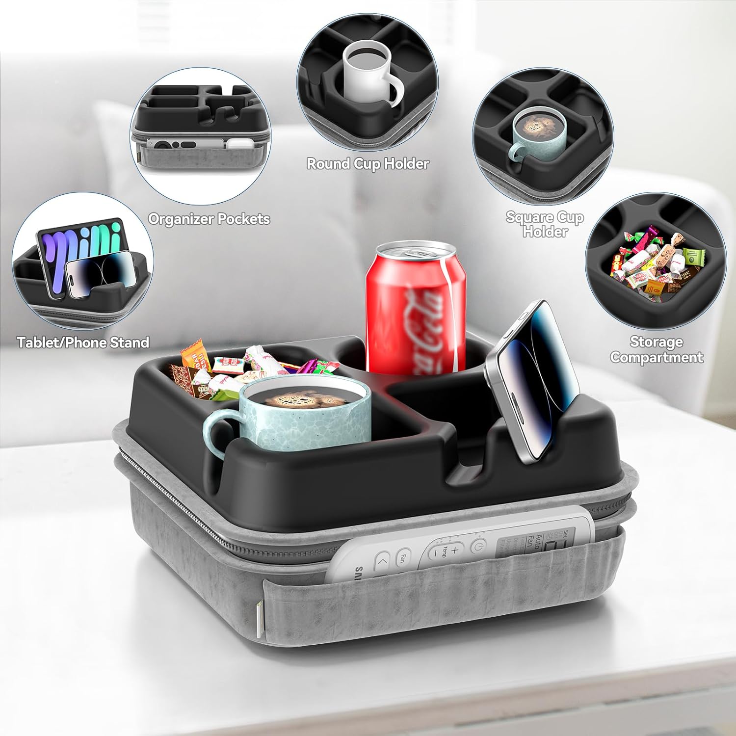 5 in 1 Couch Cup Holder Tray
