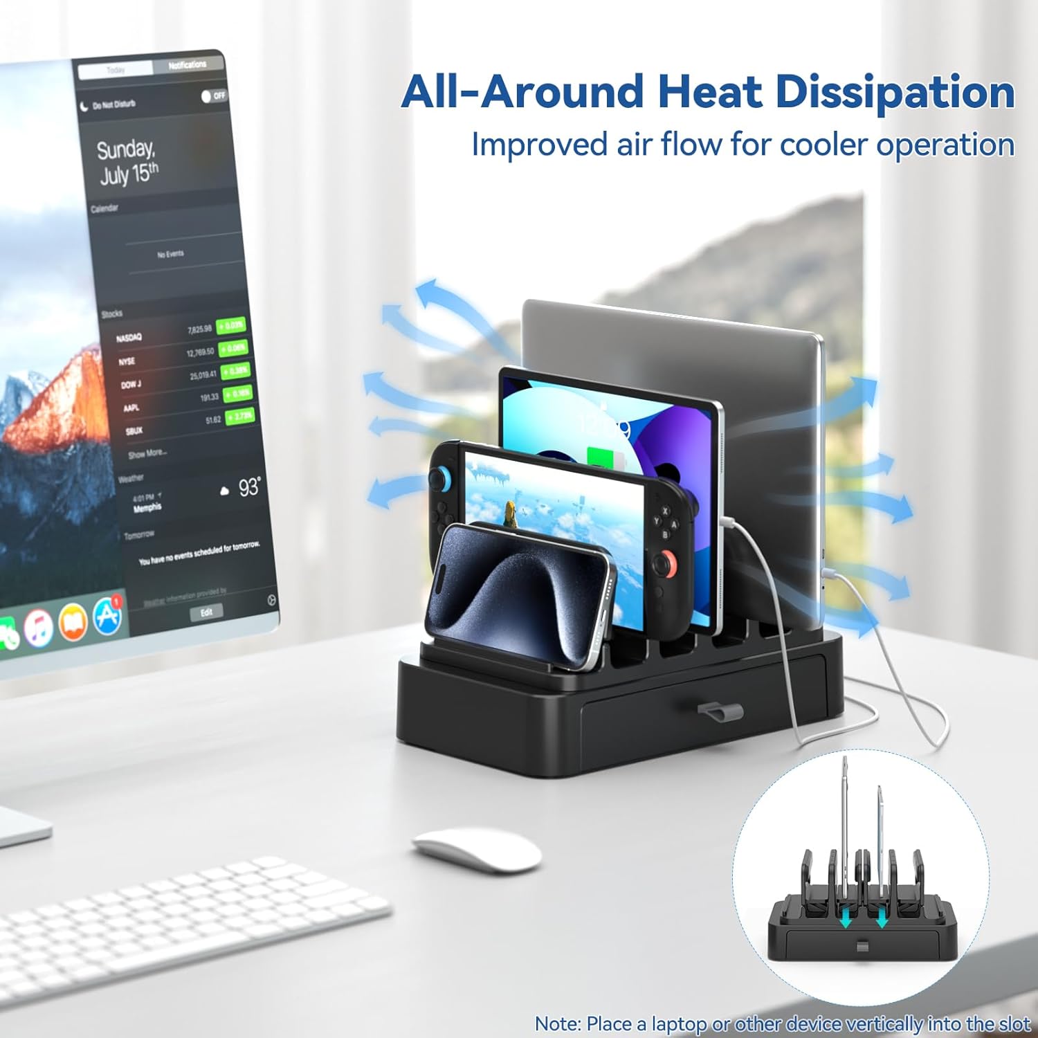 KDD Vertical Laptop Stand with Drawer
