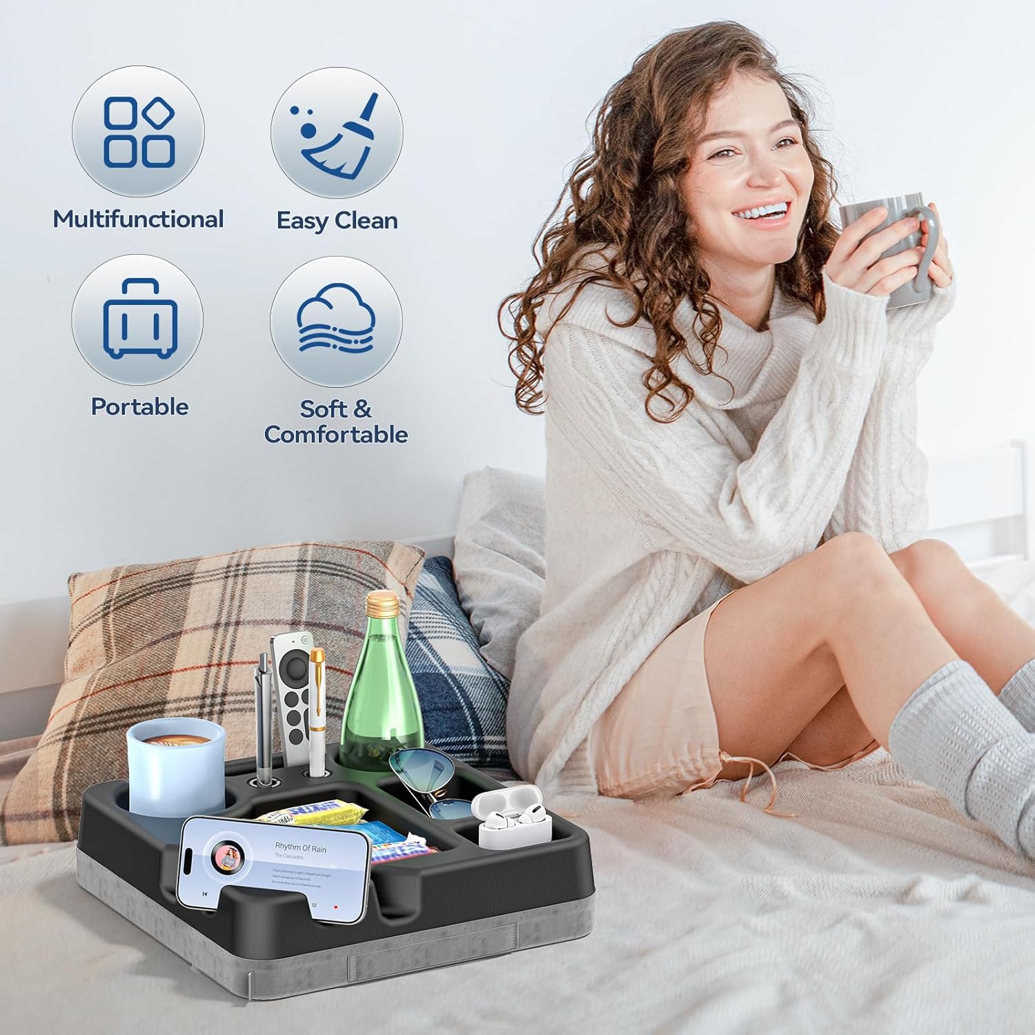 Couch Cup Holder Tray