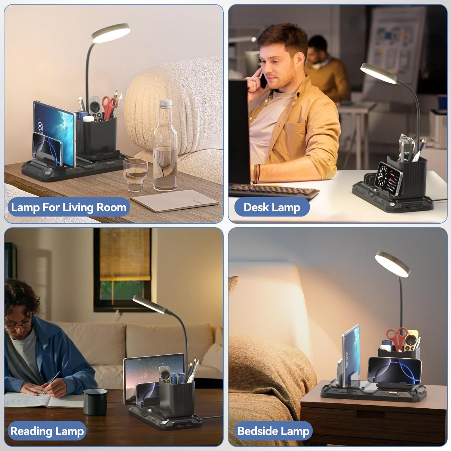 KDD Desk Lamp with USB A&C Charger Ports