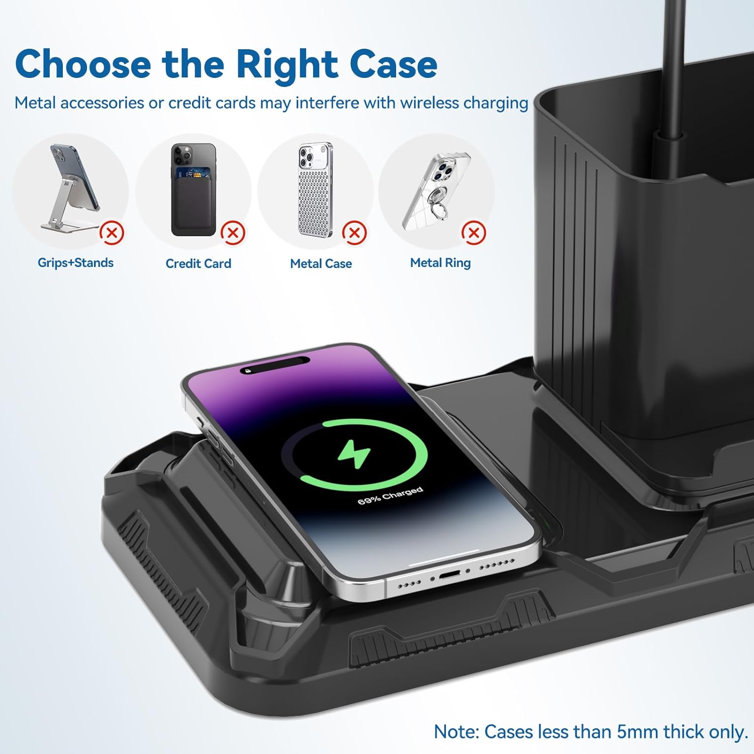 KDD 4 in 1 Desk Lamp with Wireless Charger