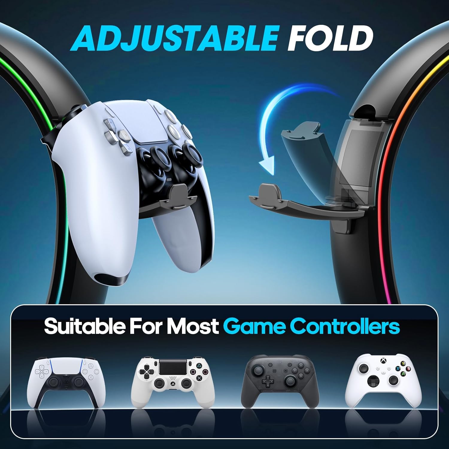 KDD RGB Headphone & Controller Stand with 9 Light Modes