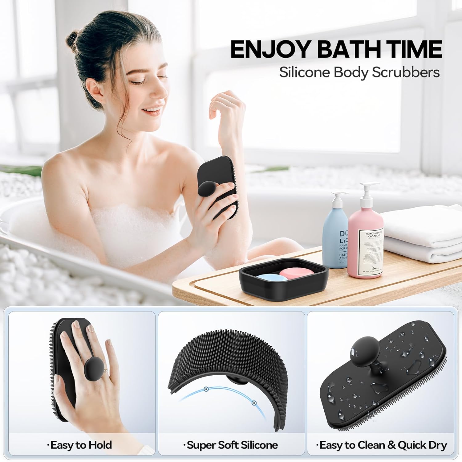 Silicone Travel Soap Case with Body Scrubber