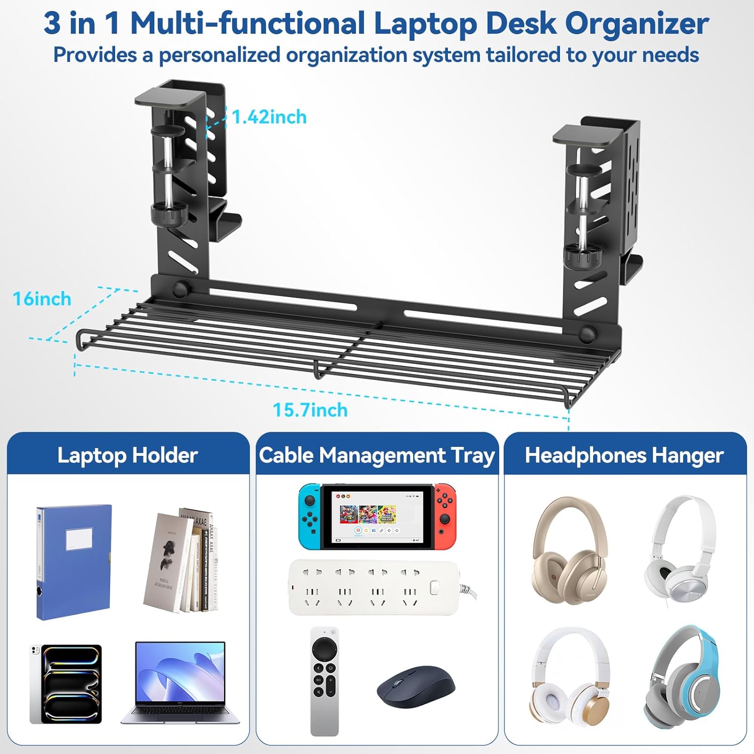 KDD 3 in 1 Desk Side Organizer