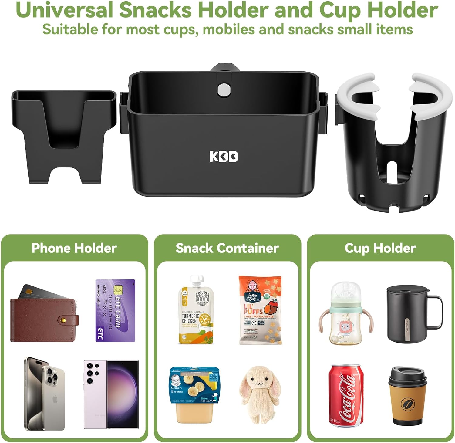 KDD Stroller Cup Holder with Snack Tray