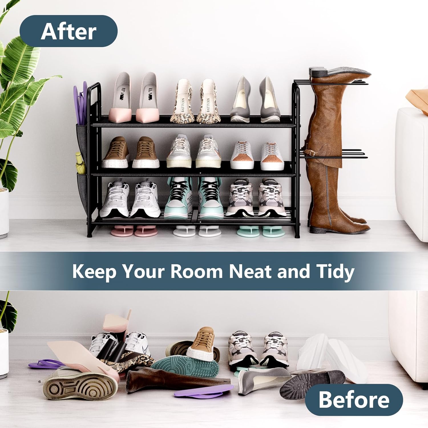 CLESOO Shoe Rack Storage Organizer