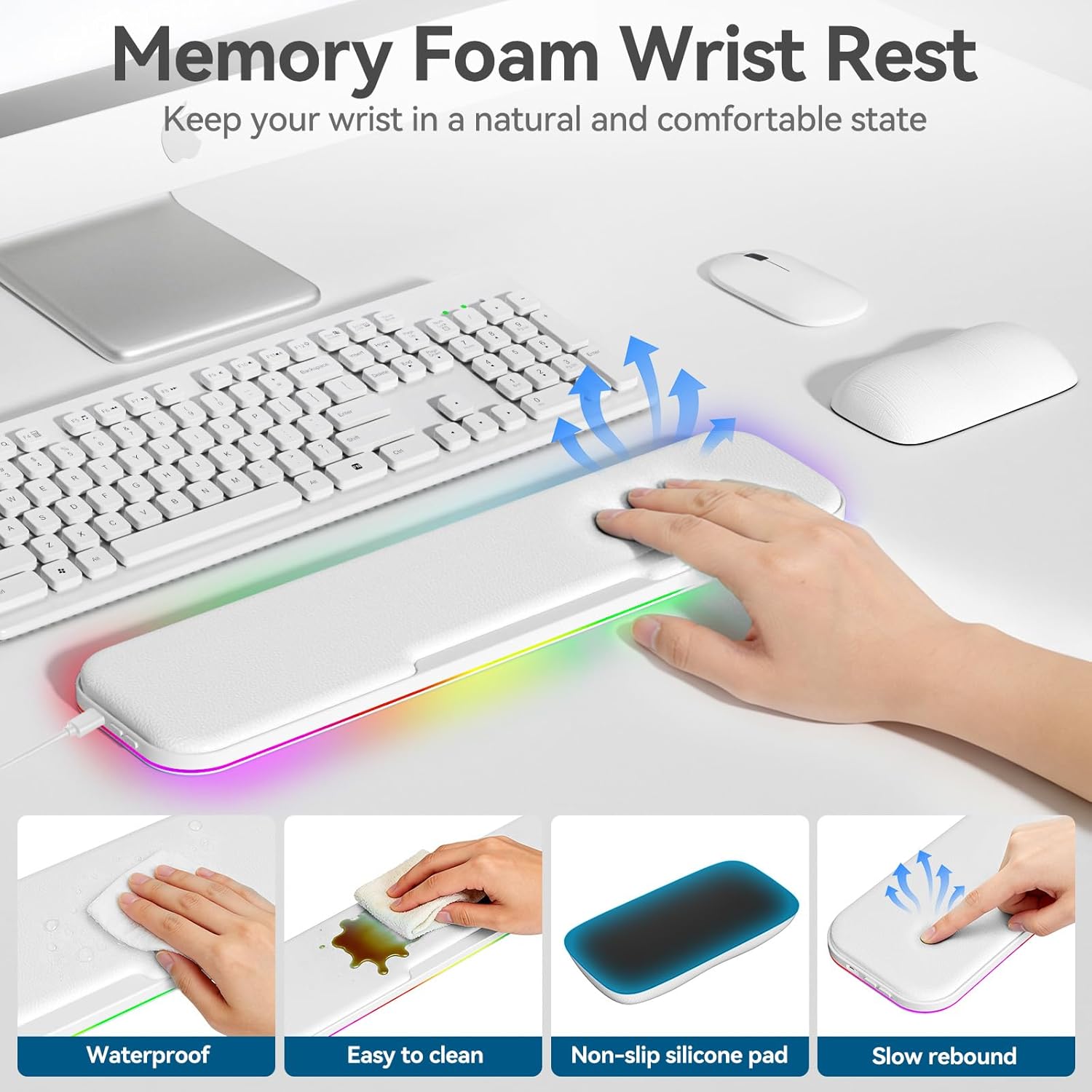 White Hand Rest 2-in-1 Heated Wrist Rest Set – KUSKER care