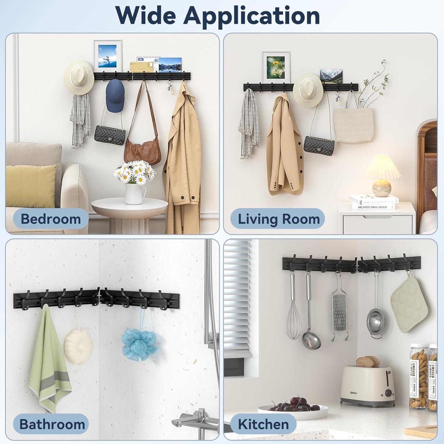 CLESOO Coat and Hat Hook Wall Mounted
