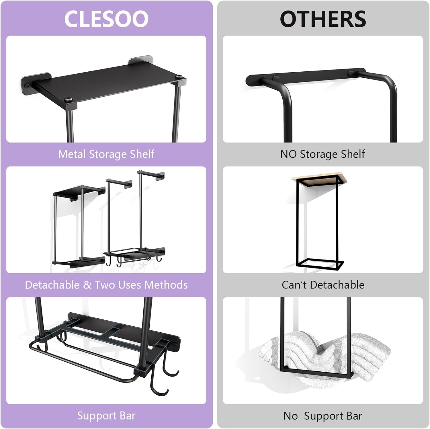 CLESOO Towel Racks for Bathroom