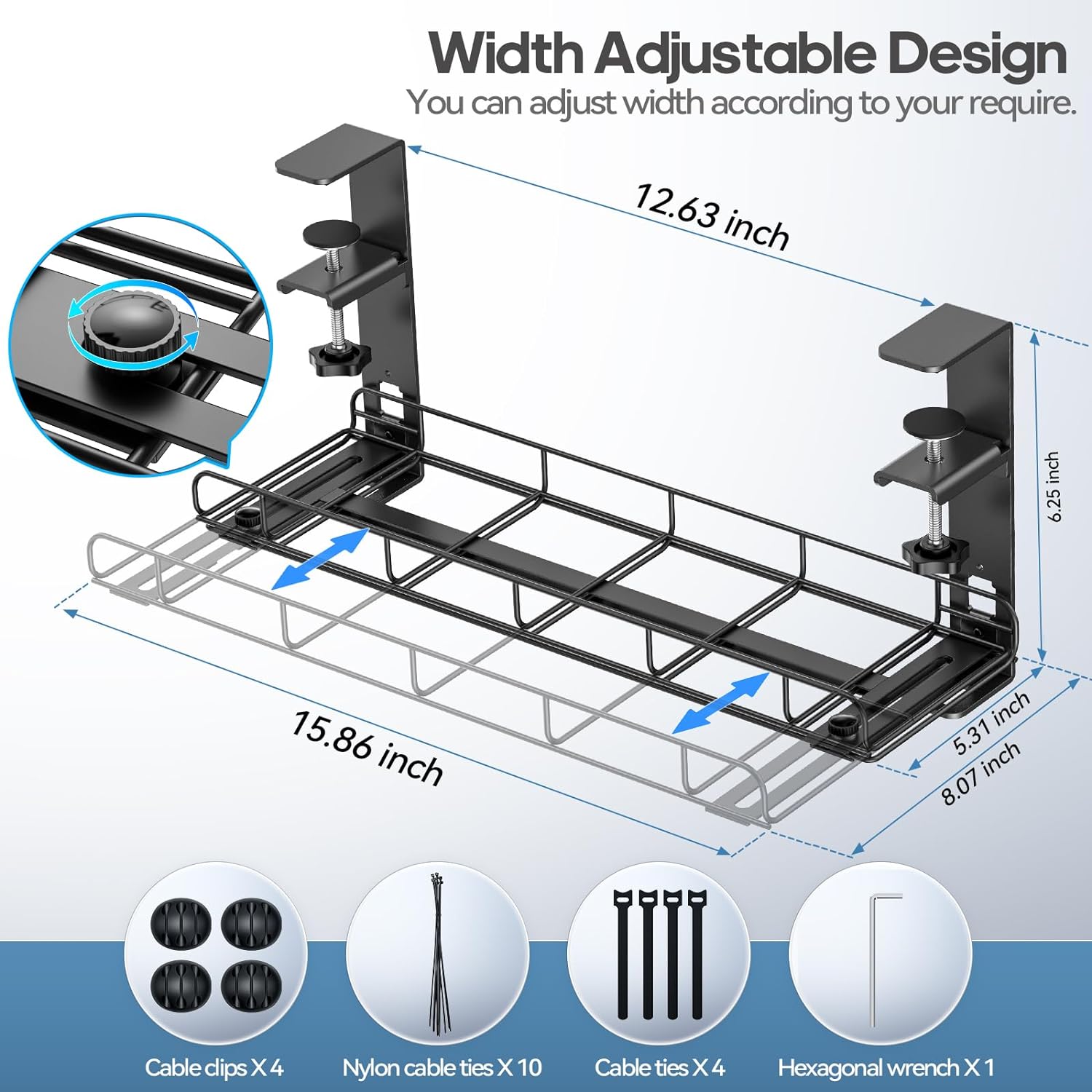 KDD Under Desk Cable Management Tray