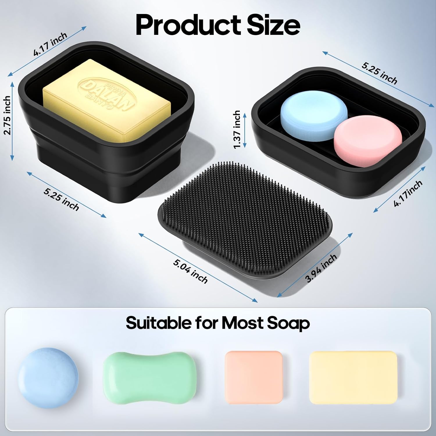 Silicone Travel Soap Case with Body Scrubber