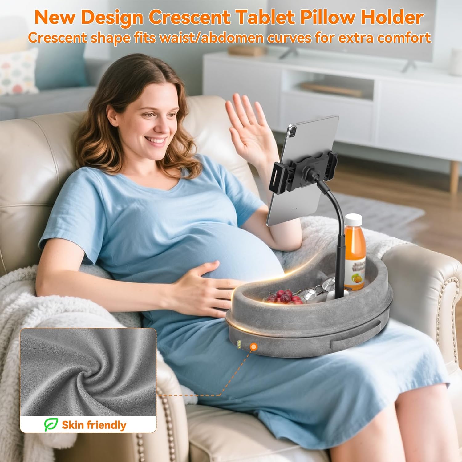 KDD Tablet Pillow Stand with Storage Tray