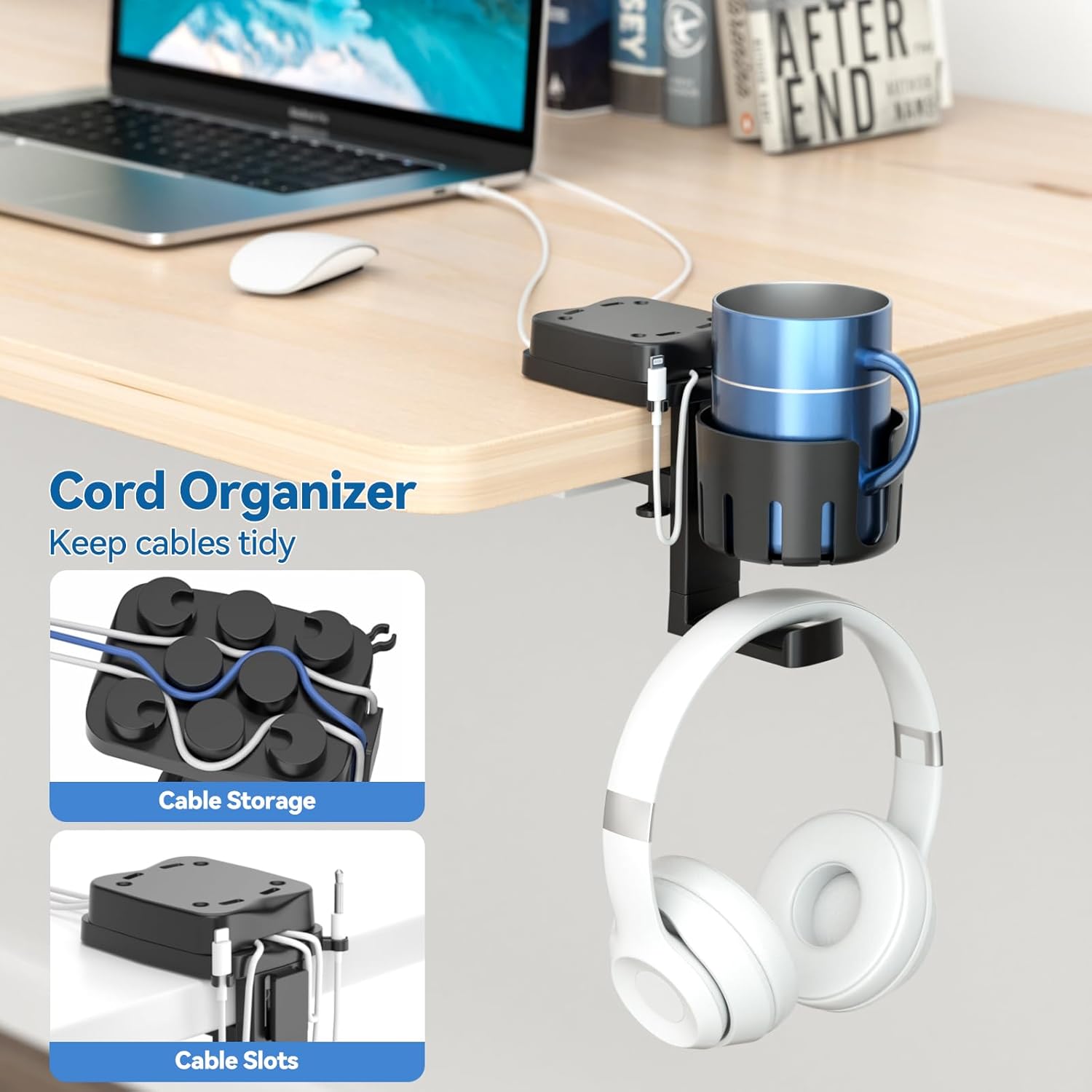 KDD 3 in 1 Headphone Hanger with Cup Holder