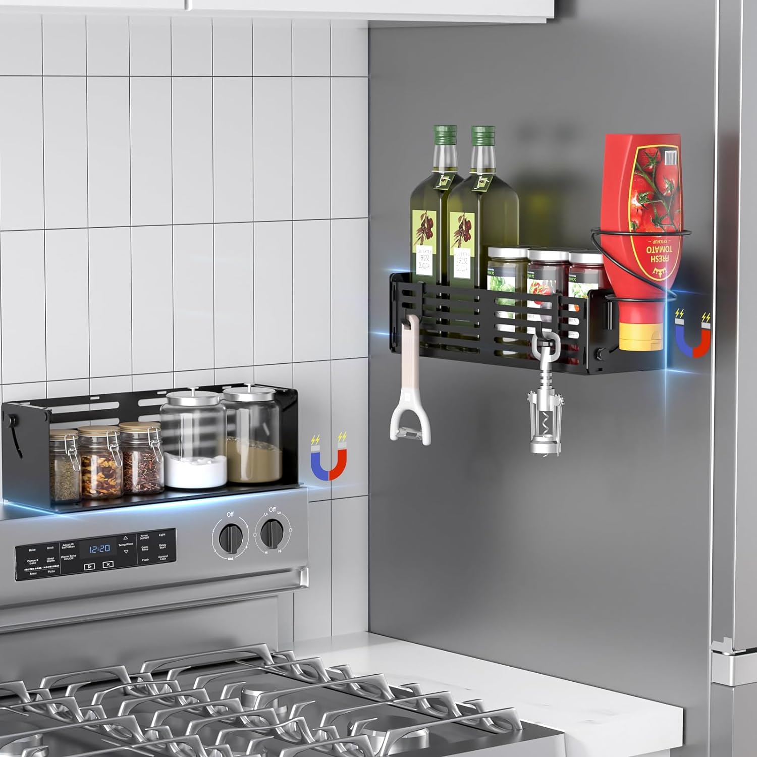 CLESOO Magnetic Spice Rack for Refrigerator