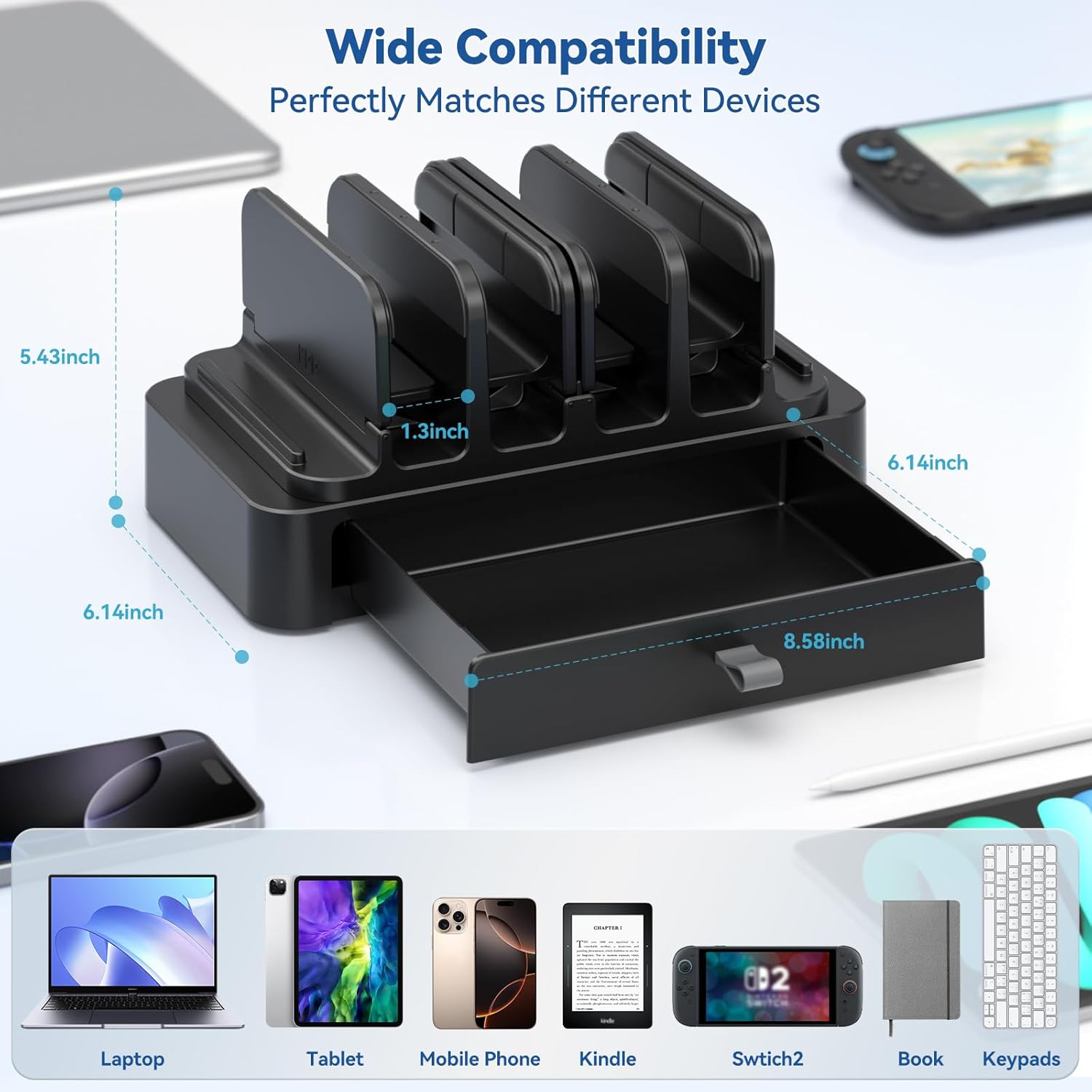 KDD Vertical Laptop Stand with Drawer