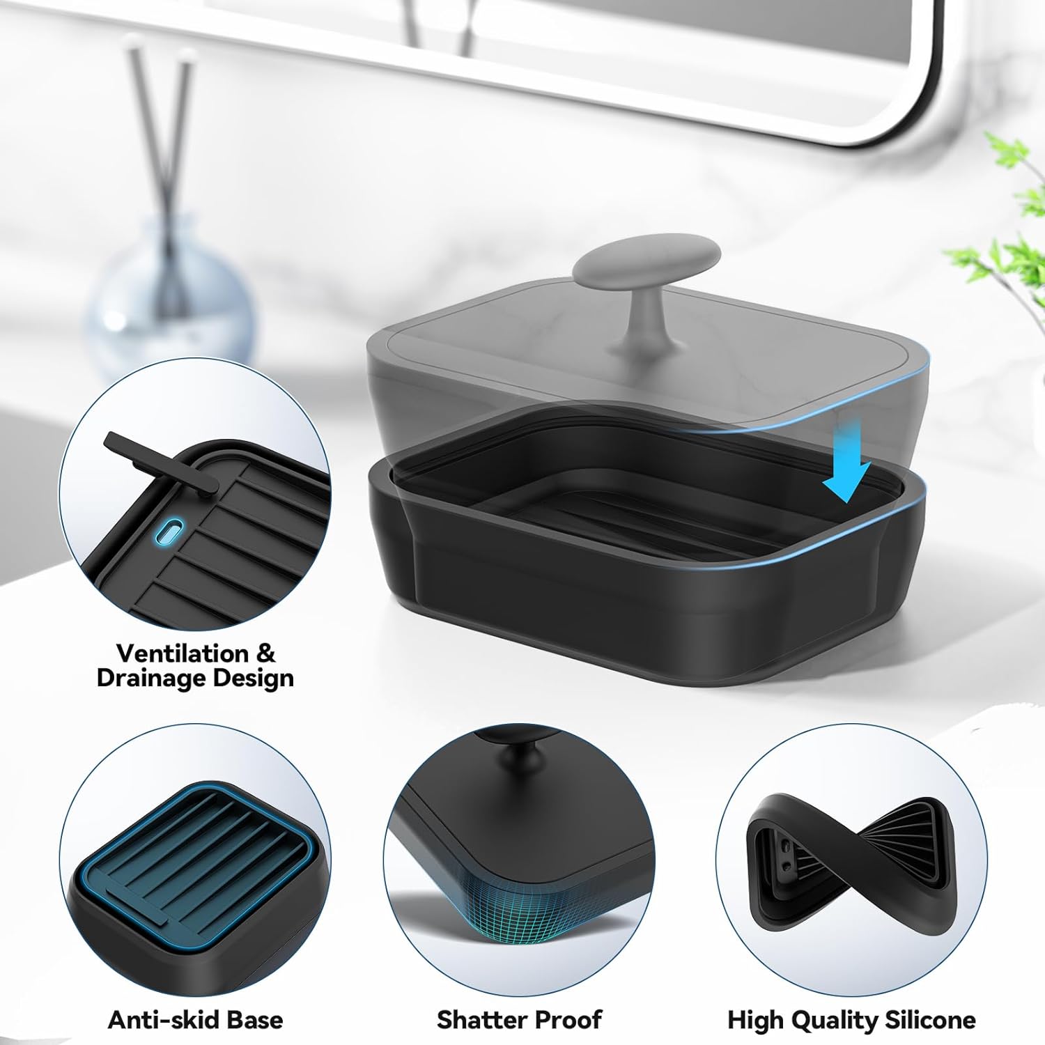 Silicone Travel Soap Case with Body Scrubber