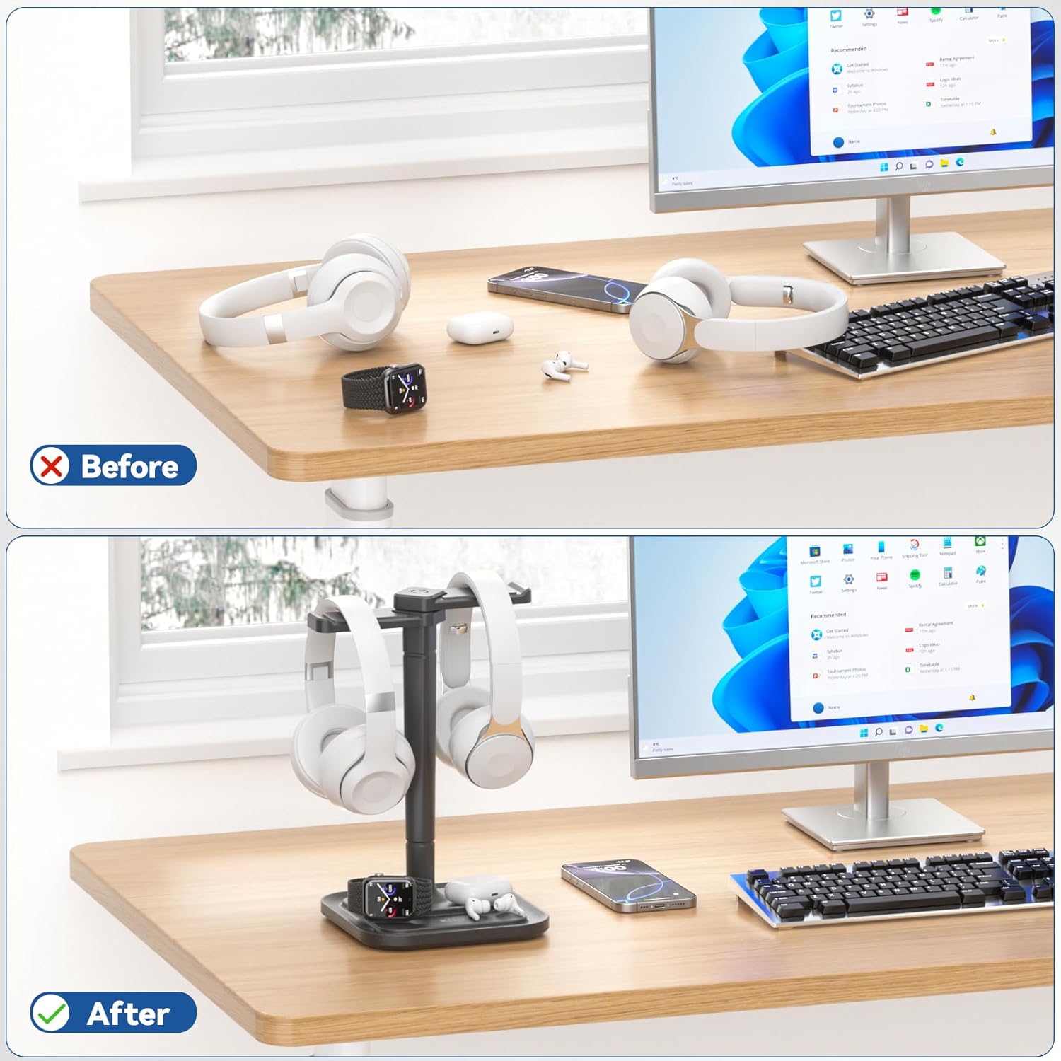 KDD Dual Headphone Stand for Desk