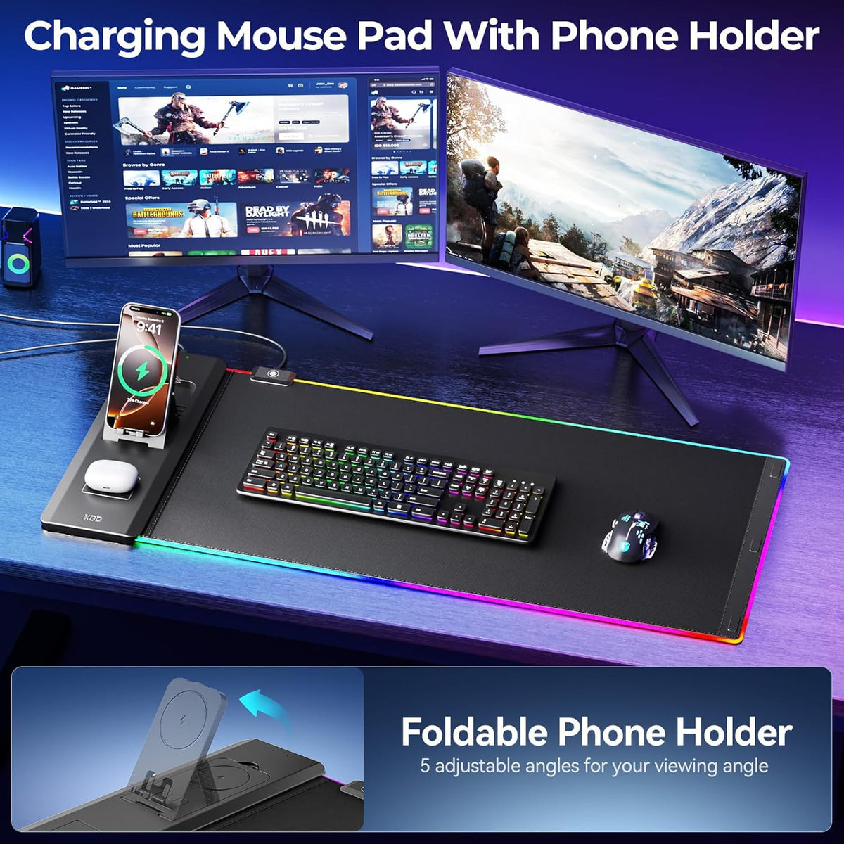 KDD Mouse Pad with Foldable Phone Holder – KUSKER care