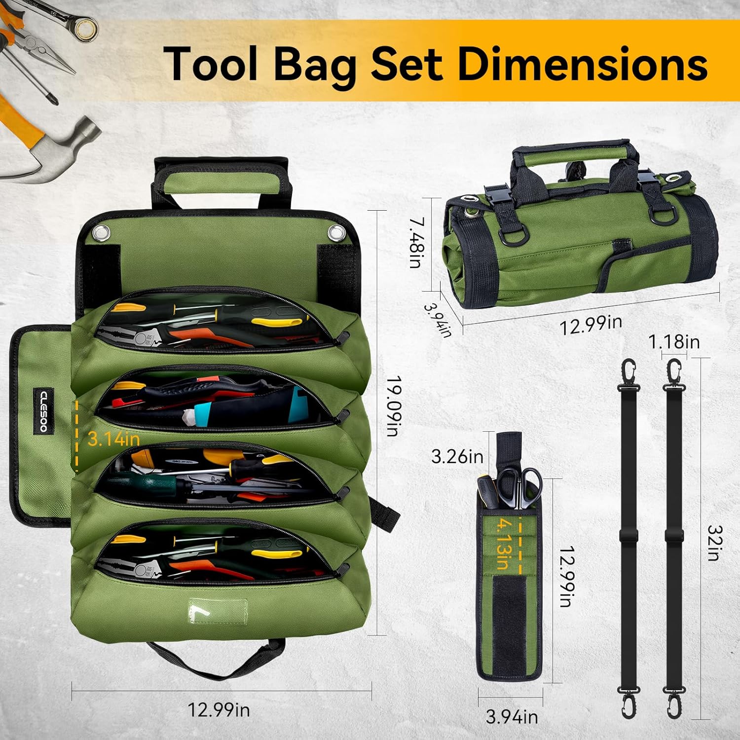 Roll Up Tool Bag Organizer