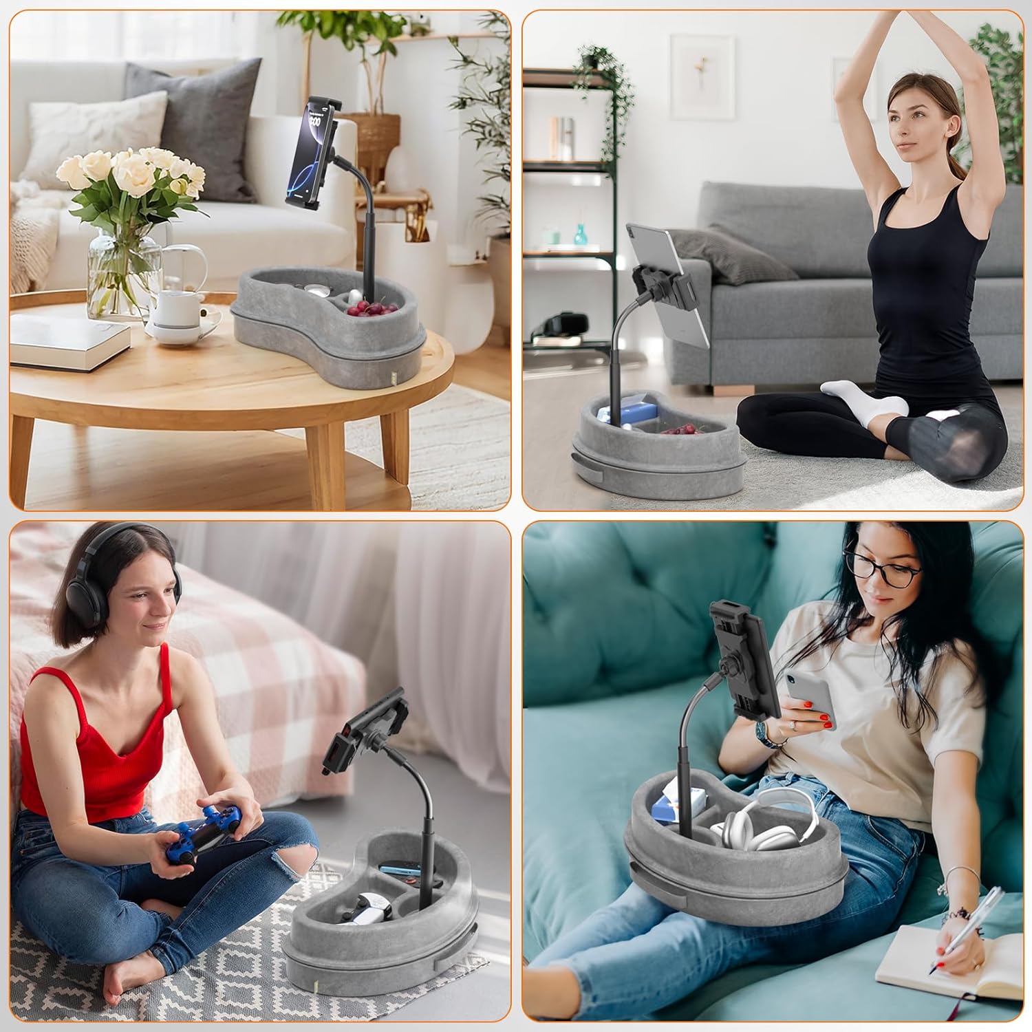 KDD Tablet Pillow Stand with Storage Tray