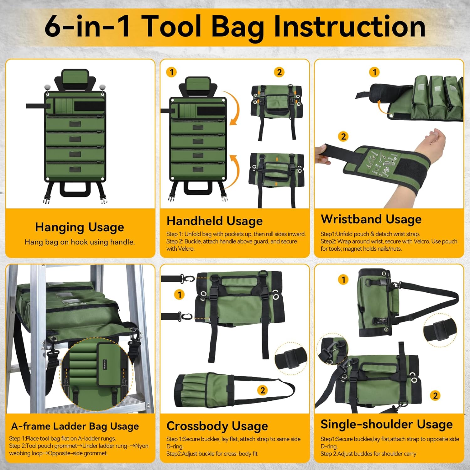 Roll Up Tool Bag Organizer