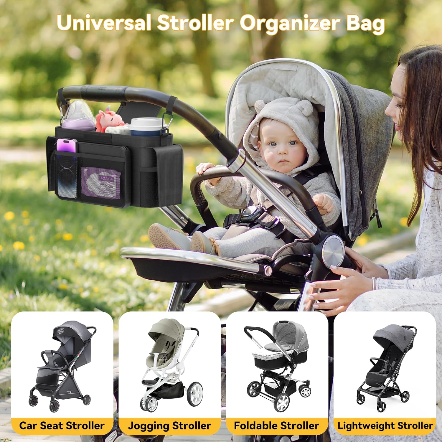 KDD Universal Stroller Organizer