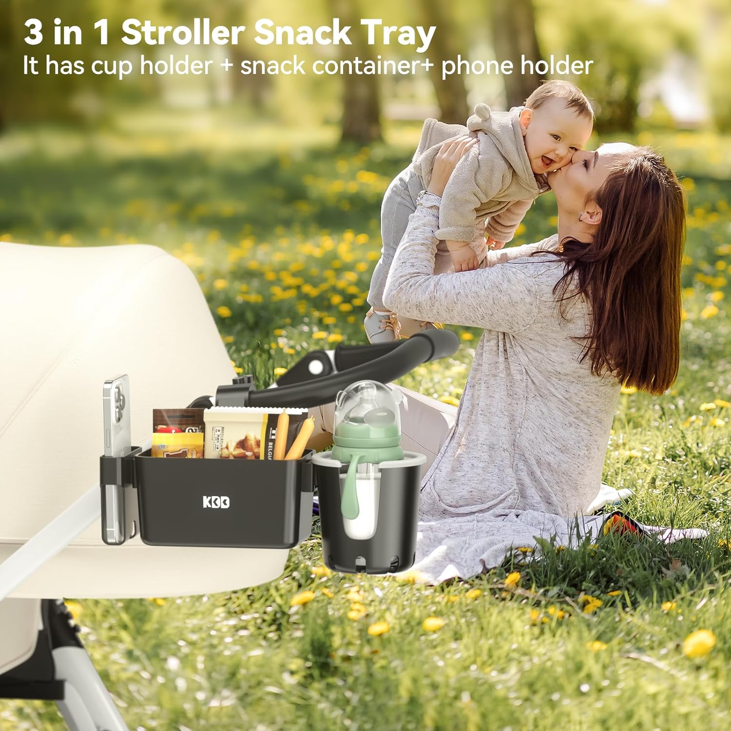 KDD Stroller Cup Holder with Snack Tray