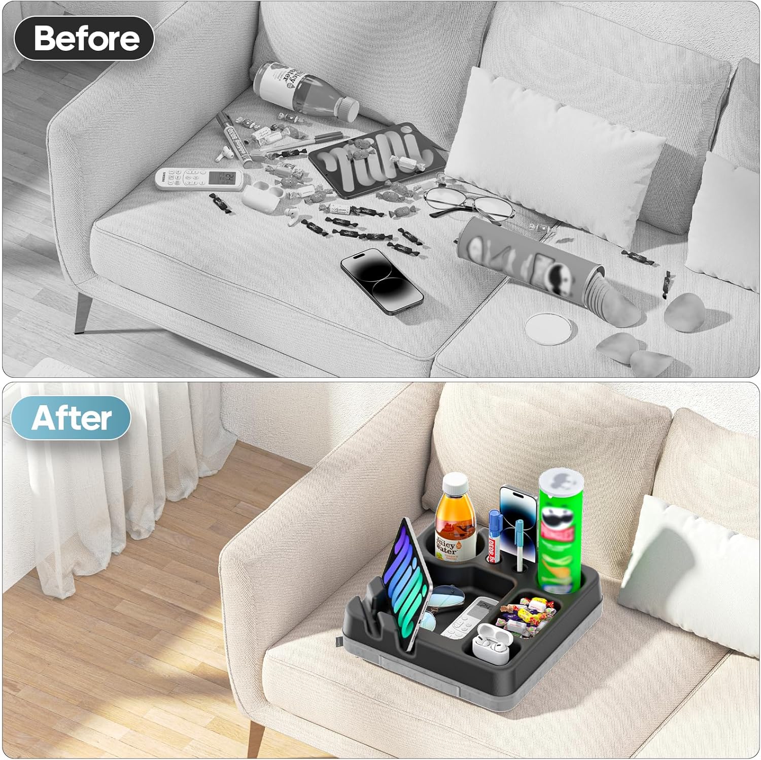 Couch Cup Holder Tray