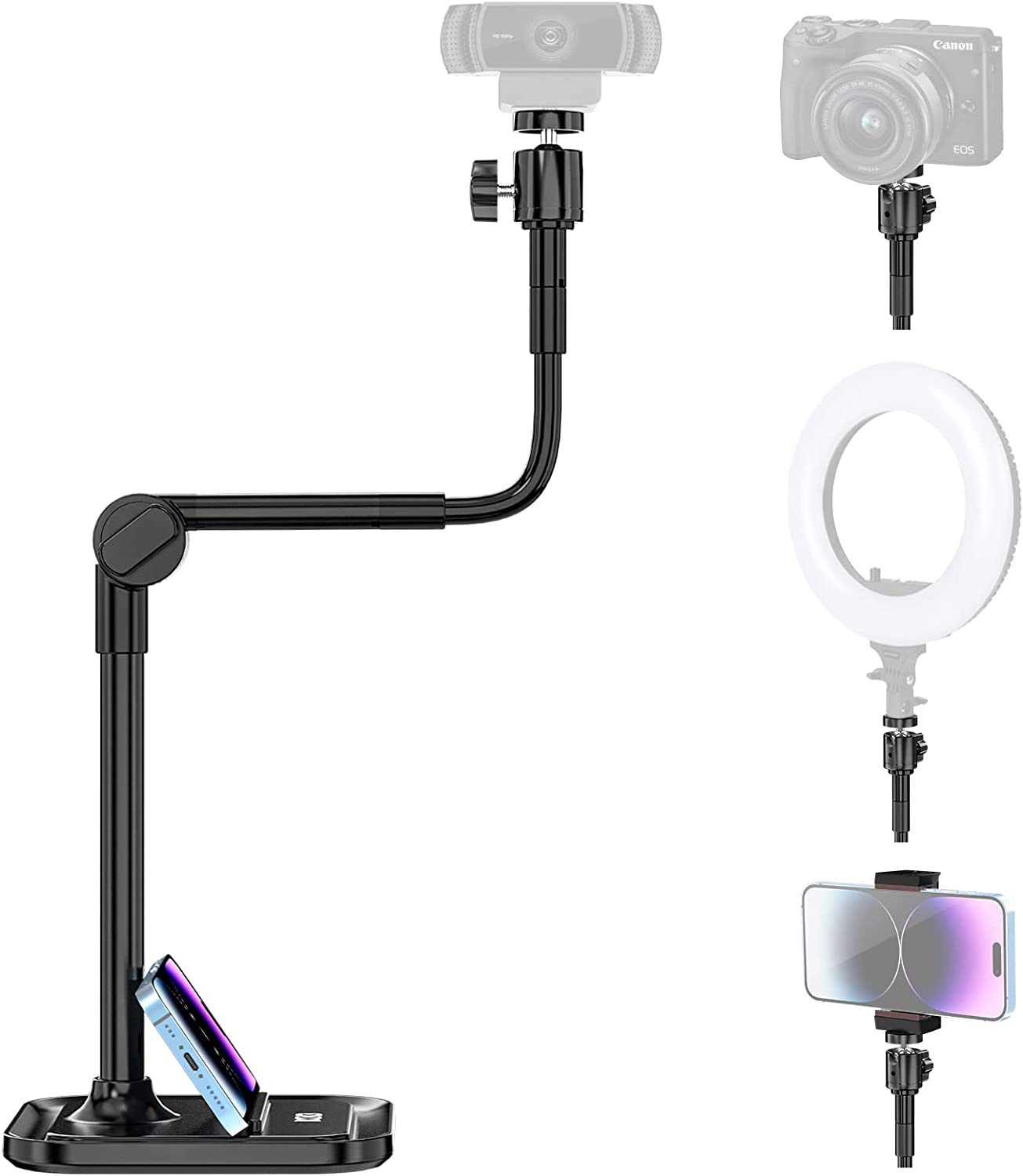 Webcam Stand with Phone Holder