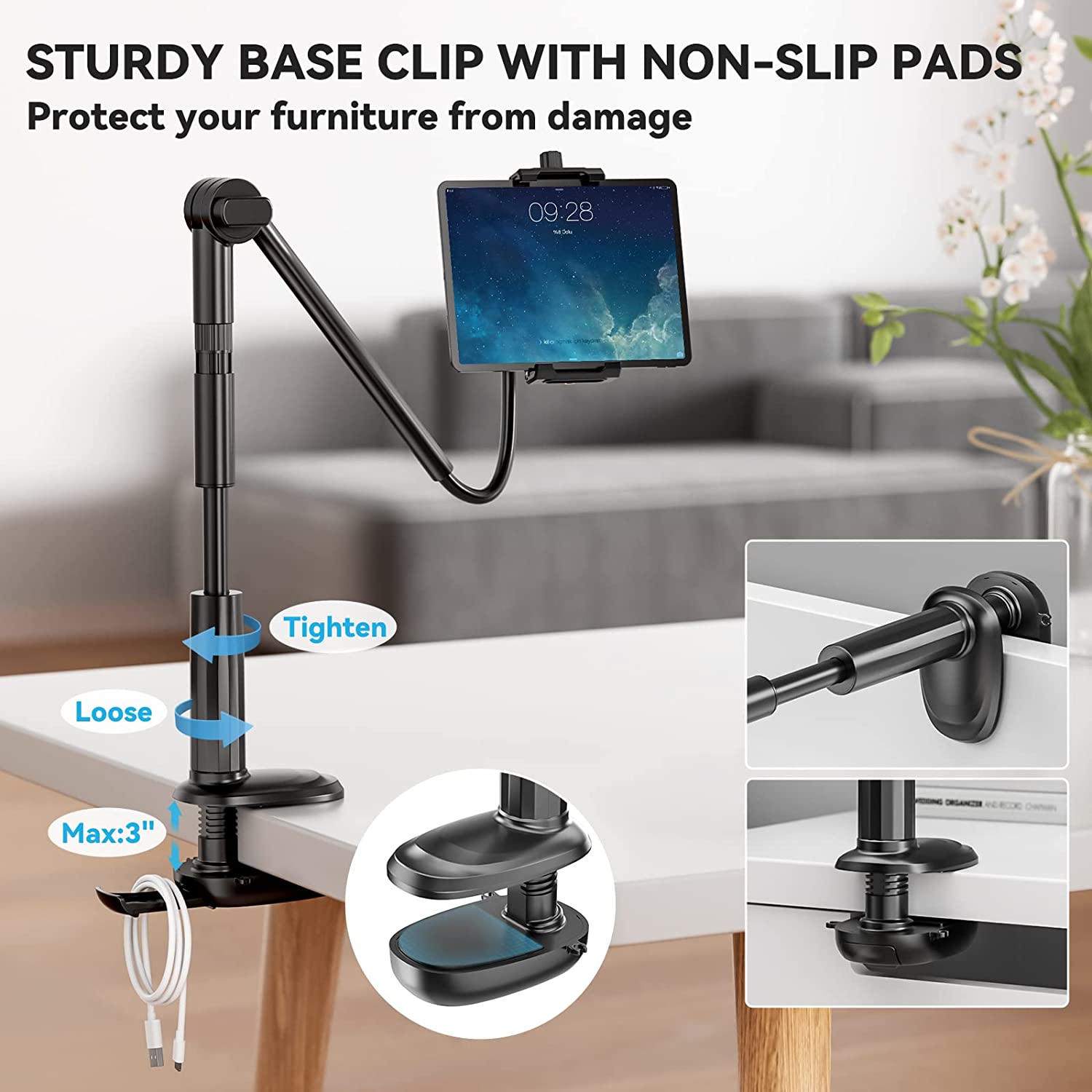 KDD Gooseneck Tablet Stand for Bed