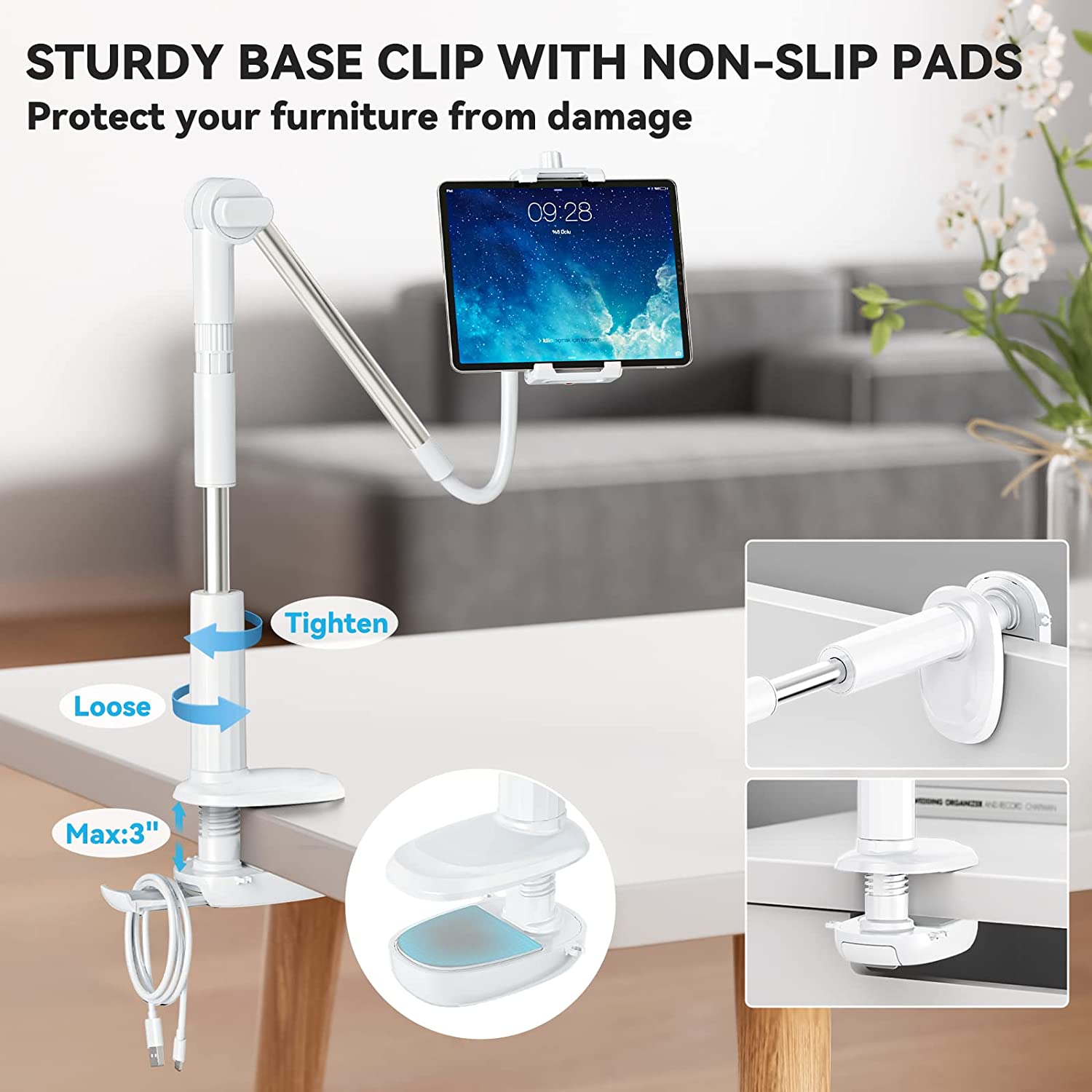 KDD Gooseneck Tablet Stand for Bed