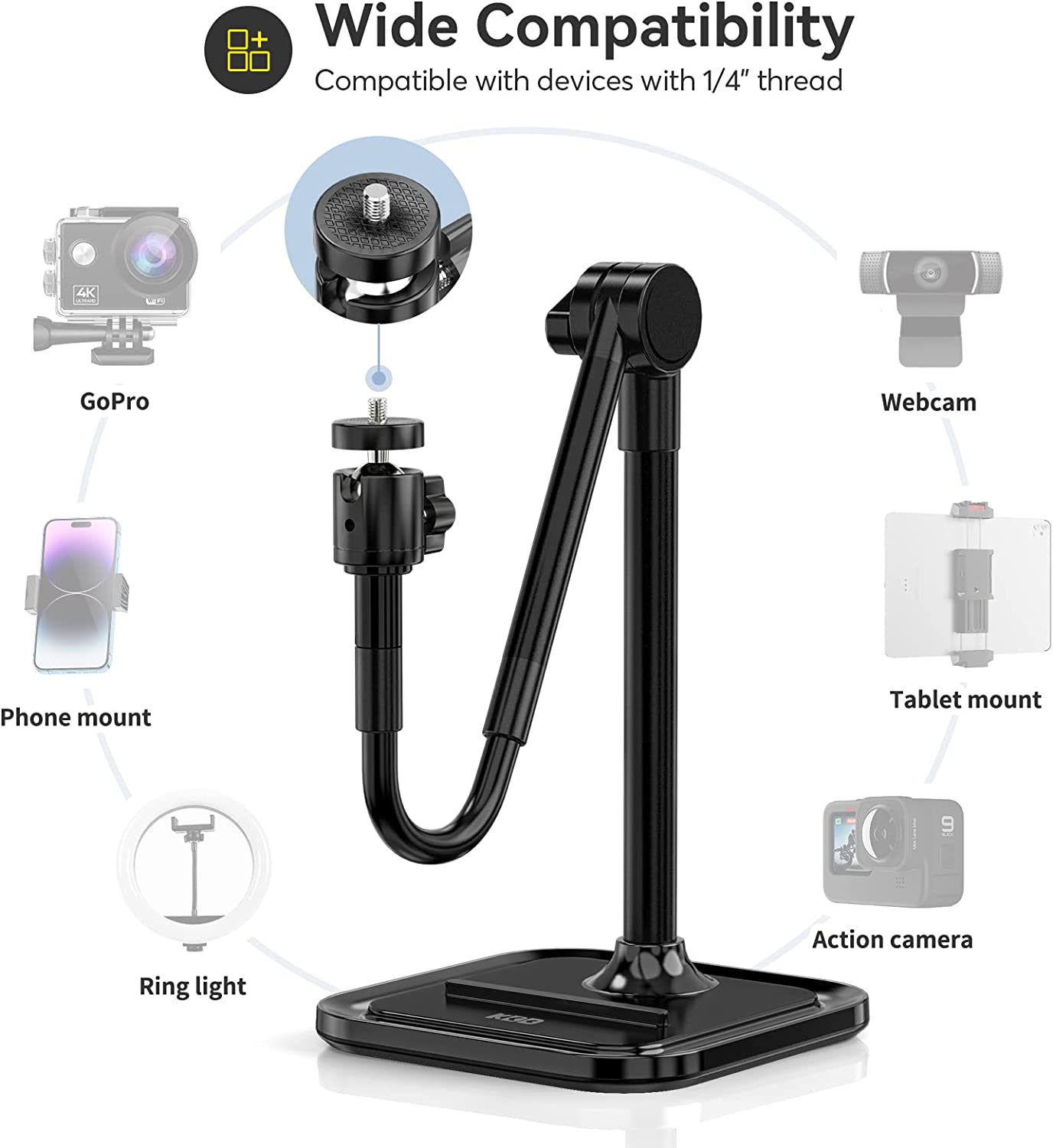 Webcam Stand with Phone Holder