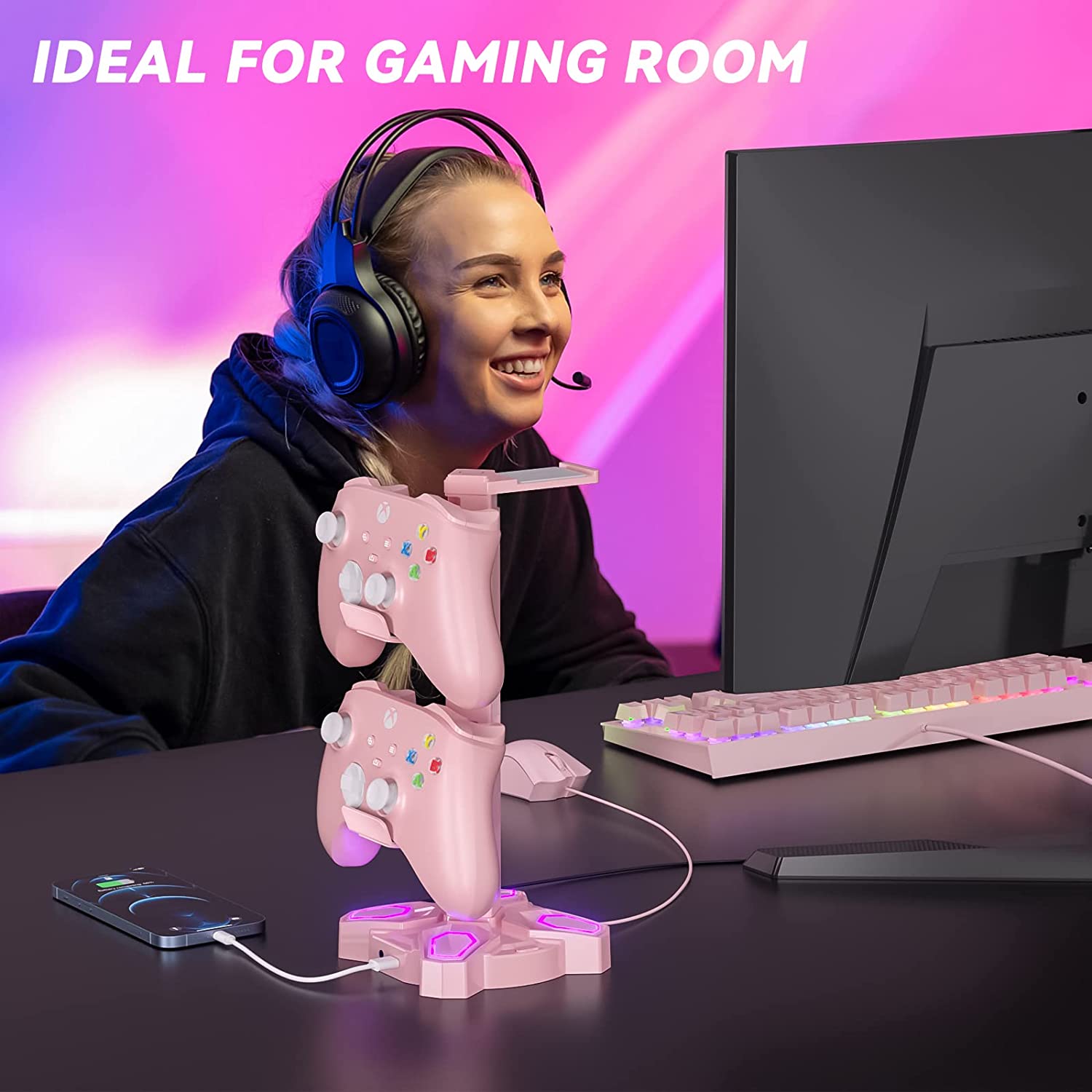 KDD Gaming RGB Headphones Stand