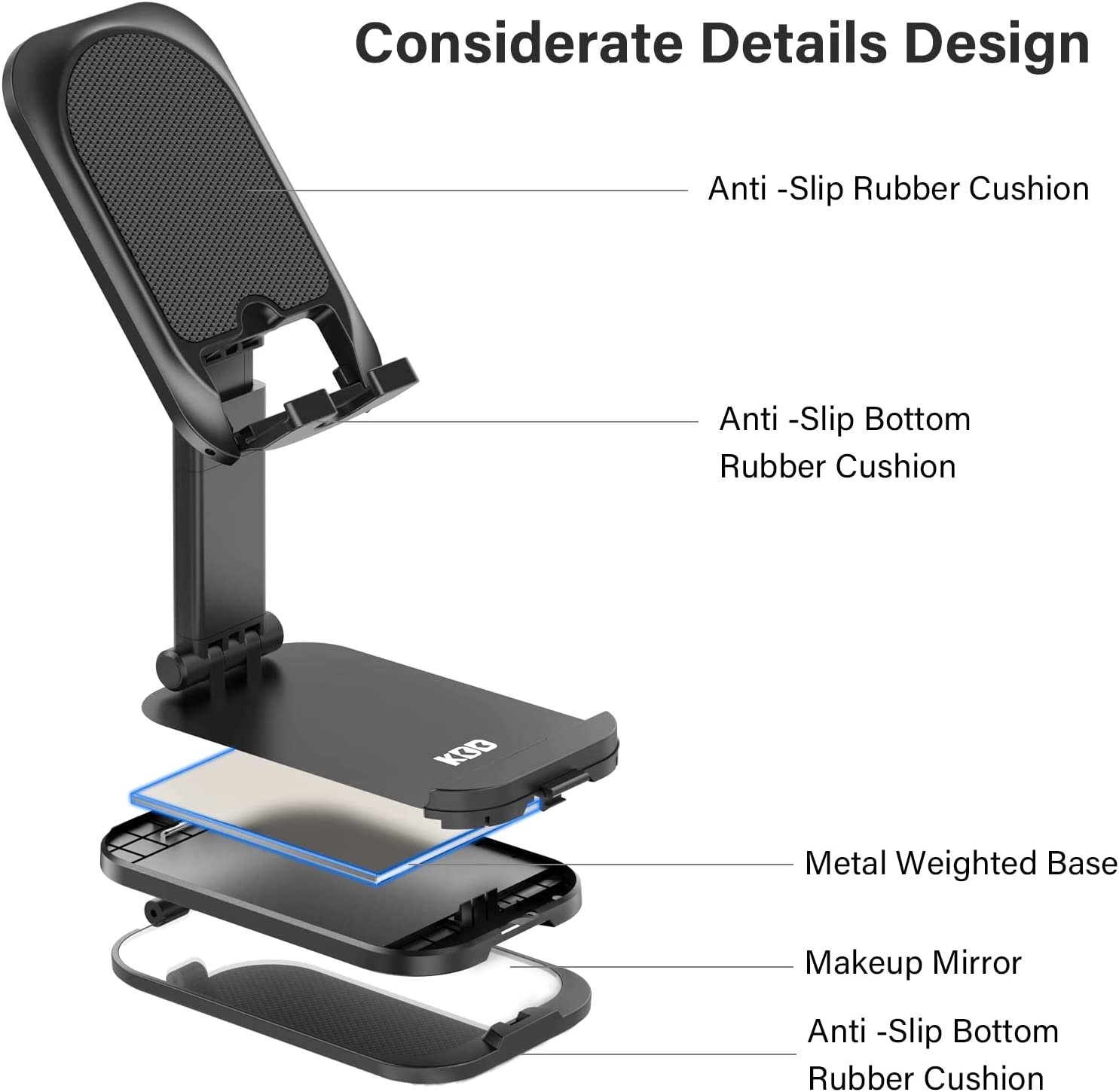 Foldable Cell Phone Stand for Desk