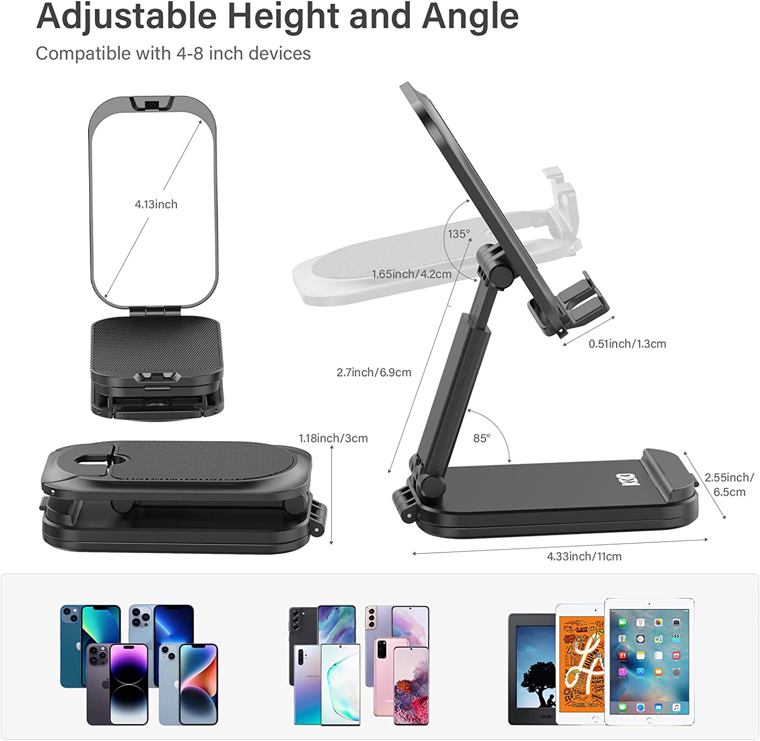 Foldable Cell Phone Stand for Desk