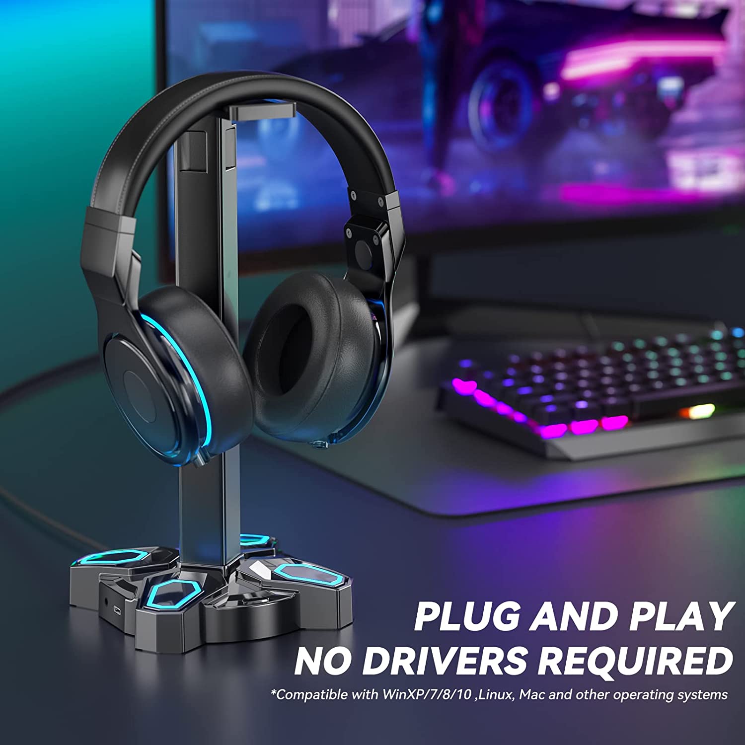 KDD Gaming RGB Headphones Stand