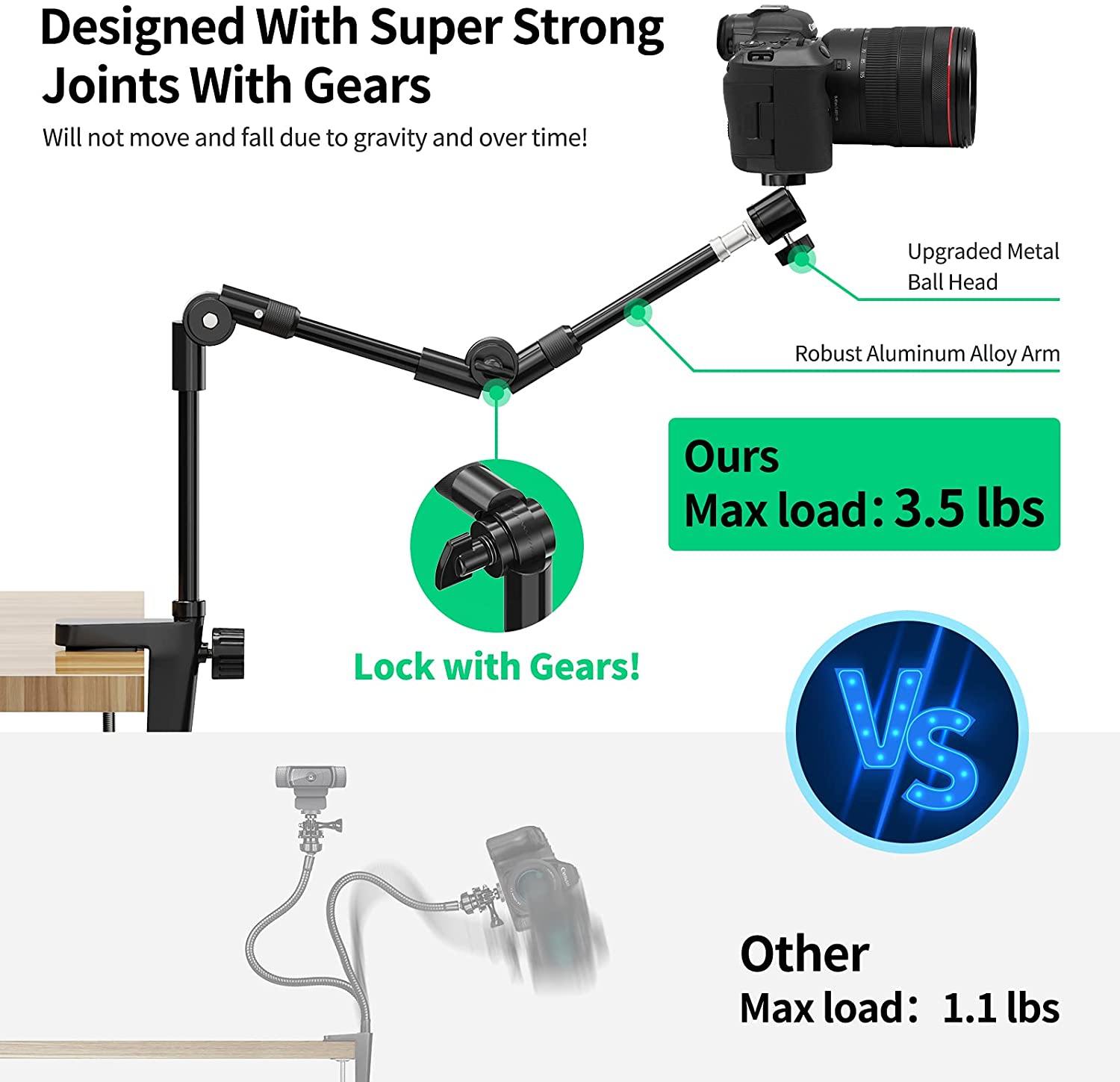 Webcam Stand Camera Mount with phone holder