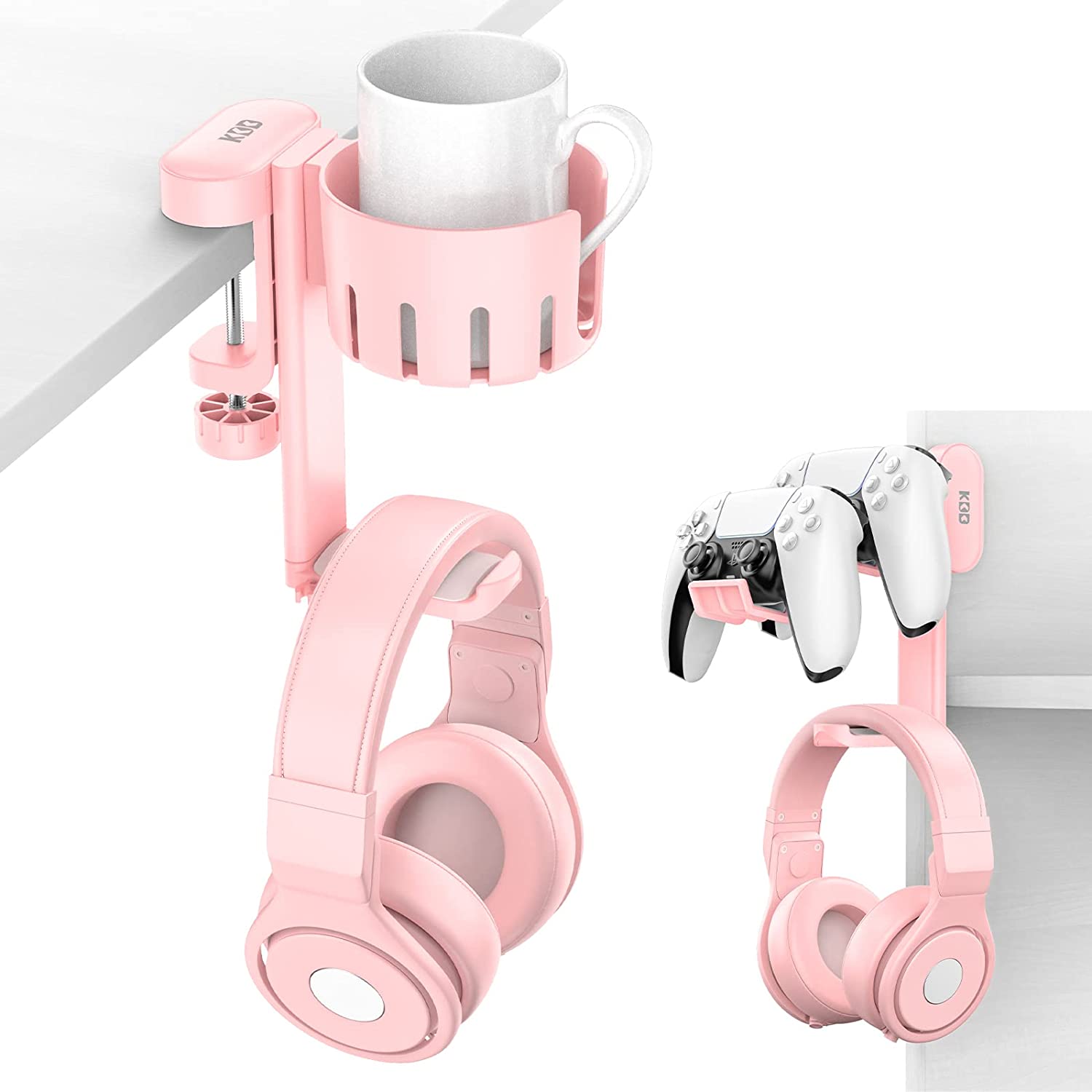 KDD Rotatable Headphone Hanger with cup holder